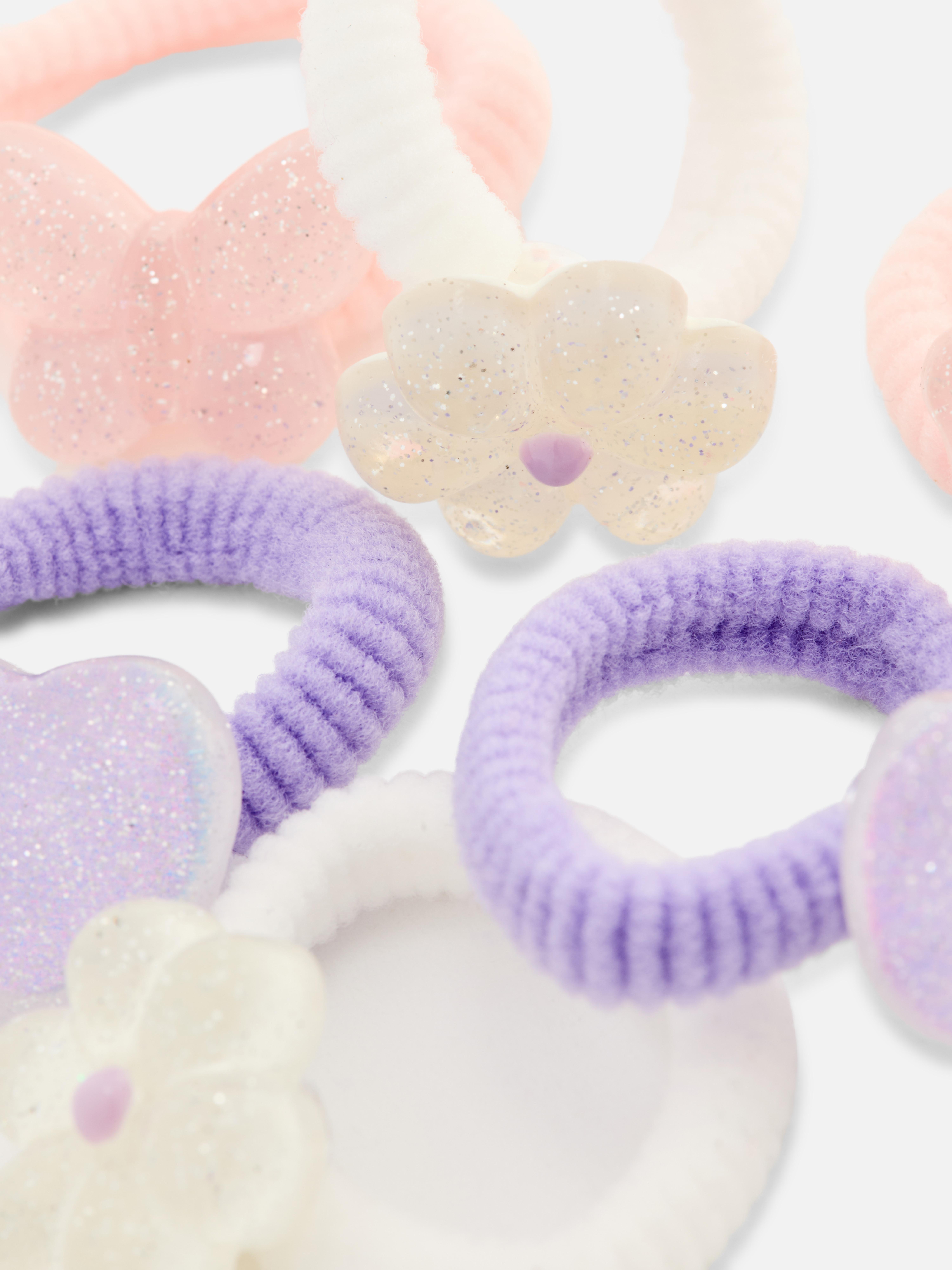6pk Glitter Charm Hair Bands