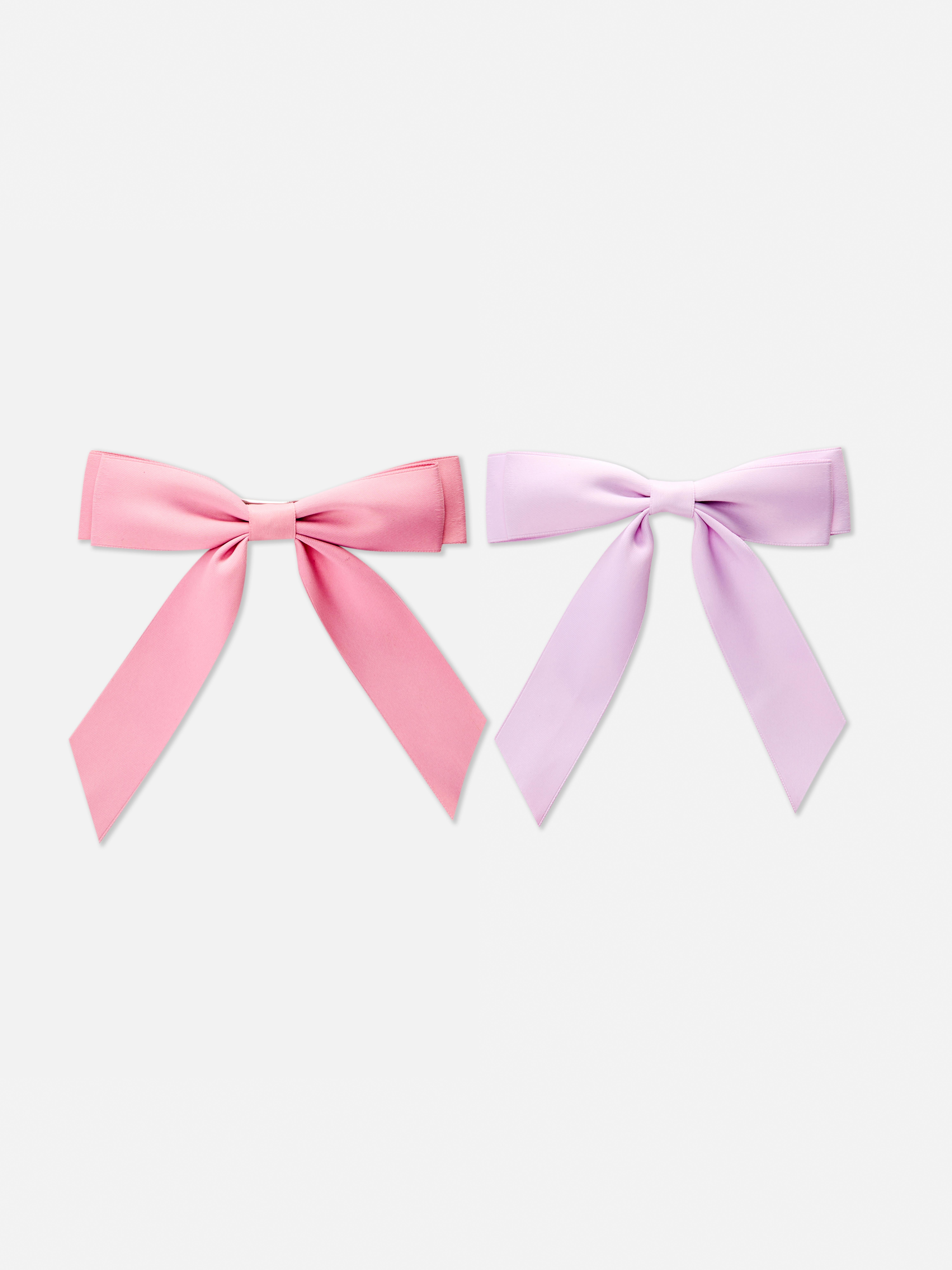 Lot de 2 barrettes à nœud en satin