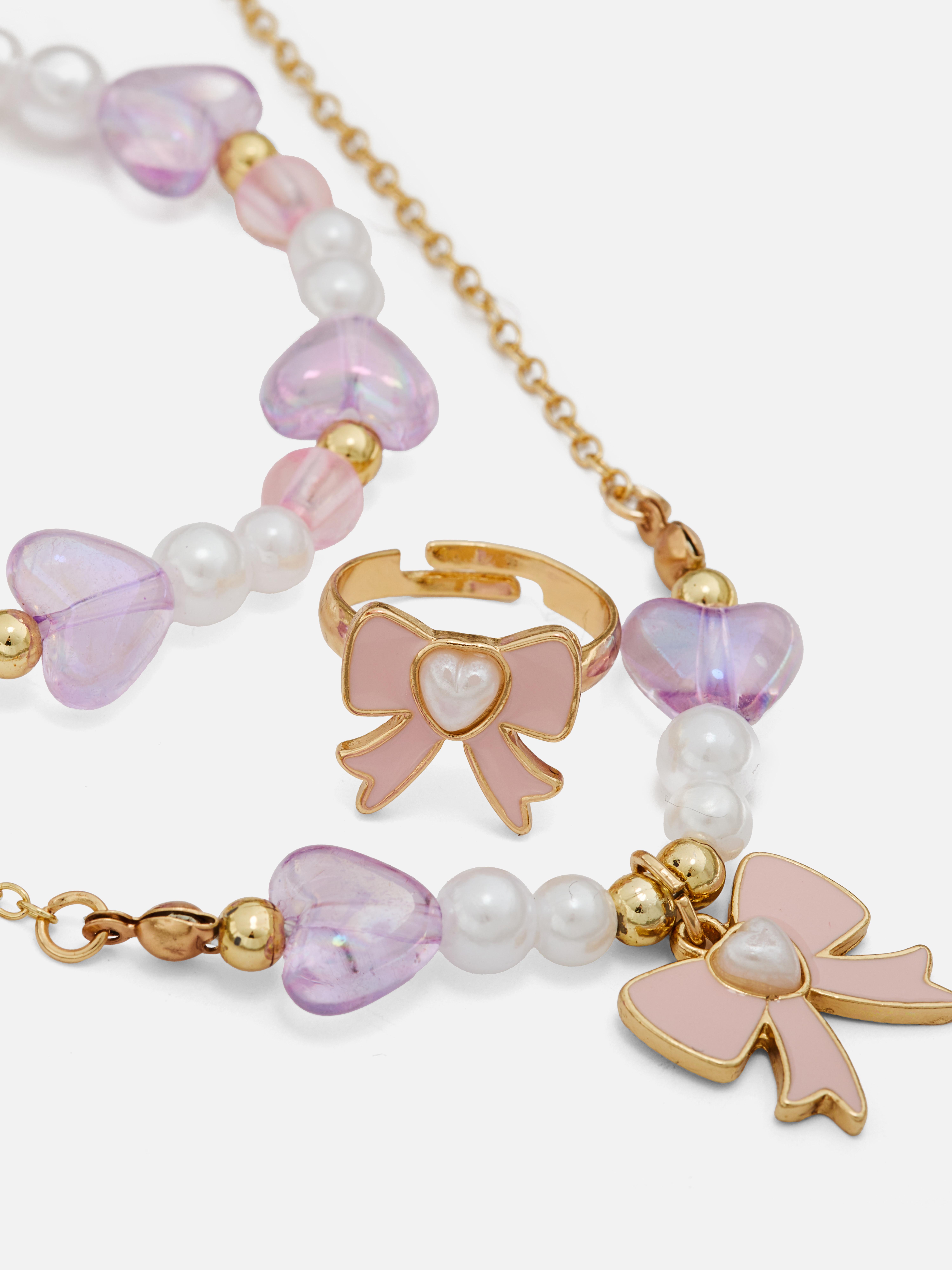 Schmuckset mit Schleifendetails, 3-teilig