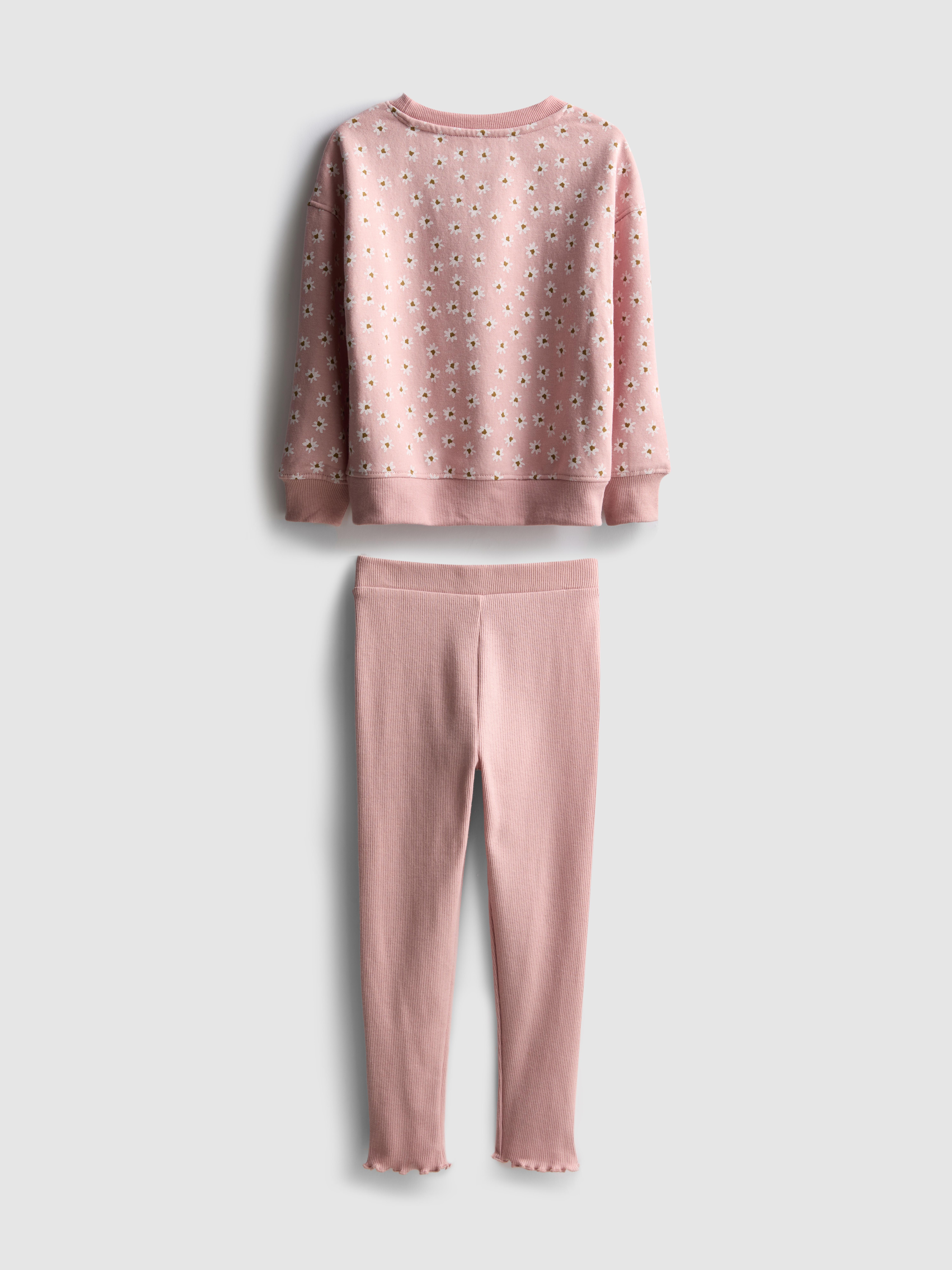 1.5-8yrs | Printed Sweatshirt and Ribbed Leggings Set
