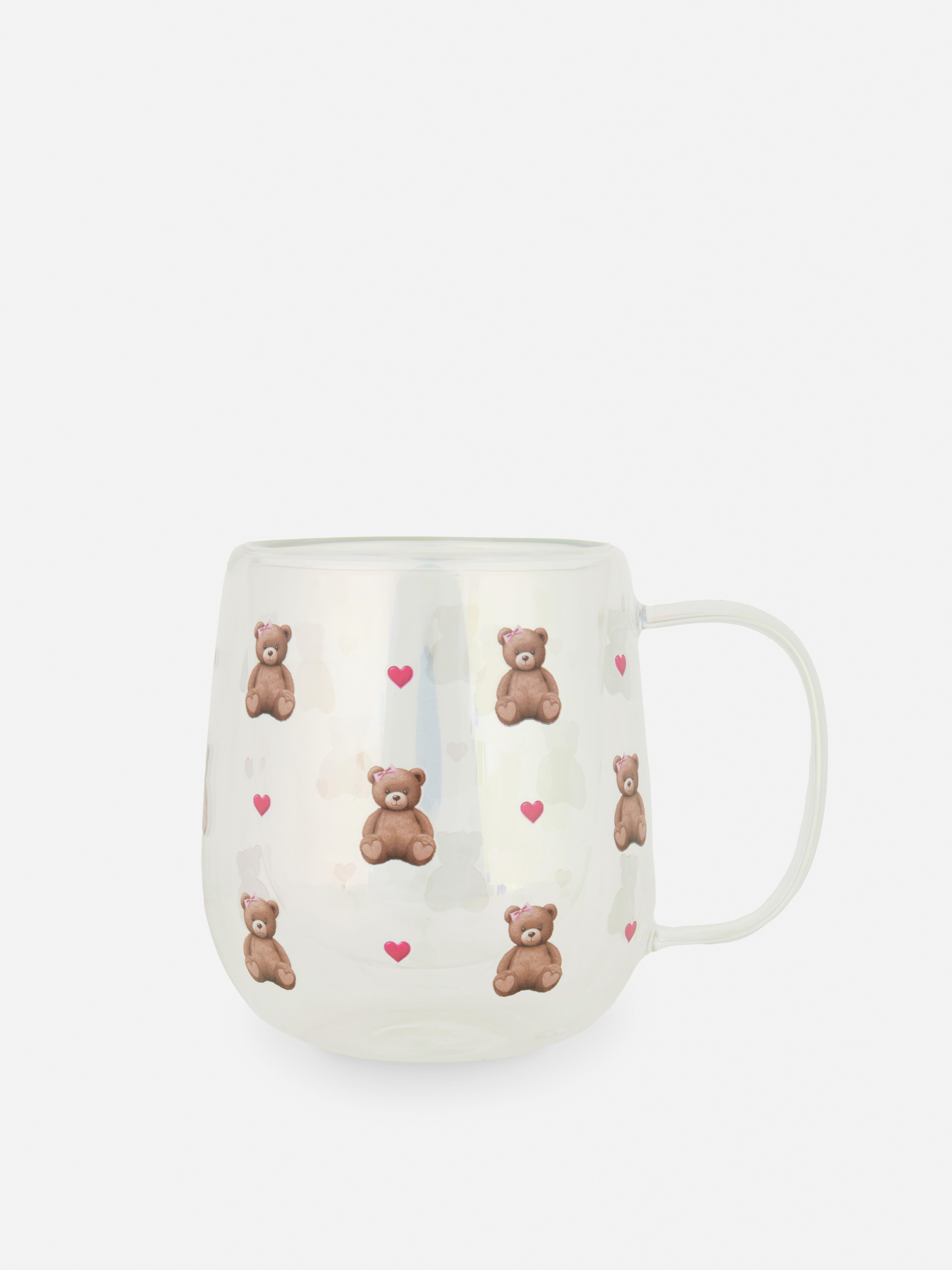 Glastasse mit Bärenmuster