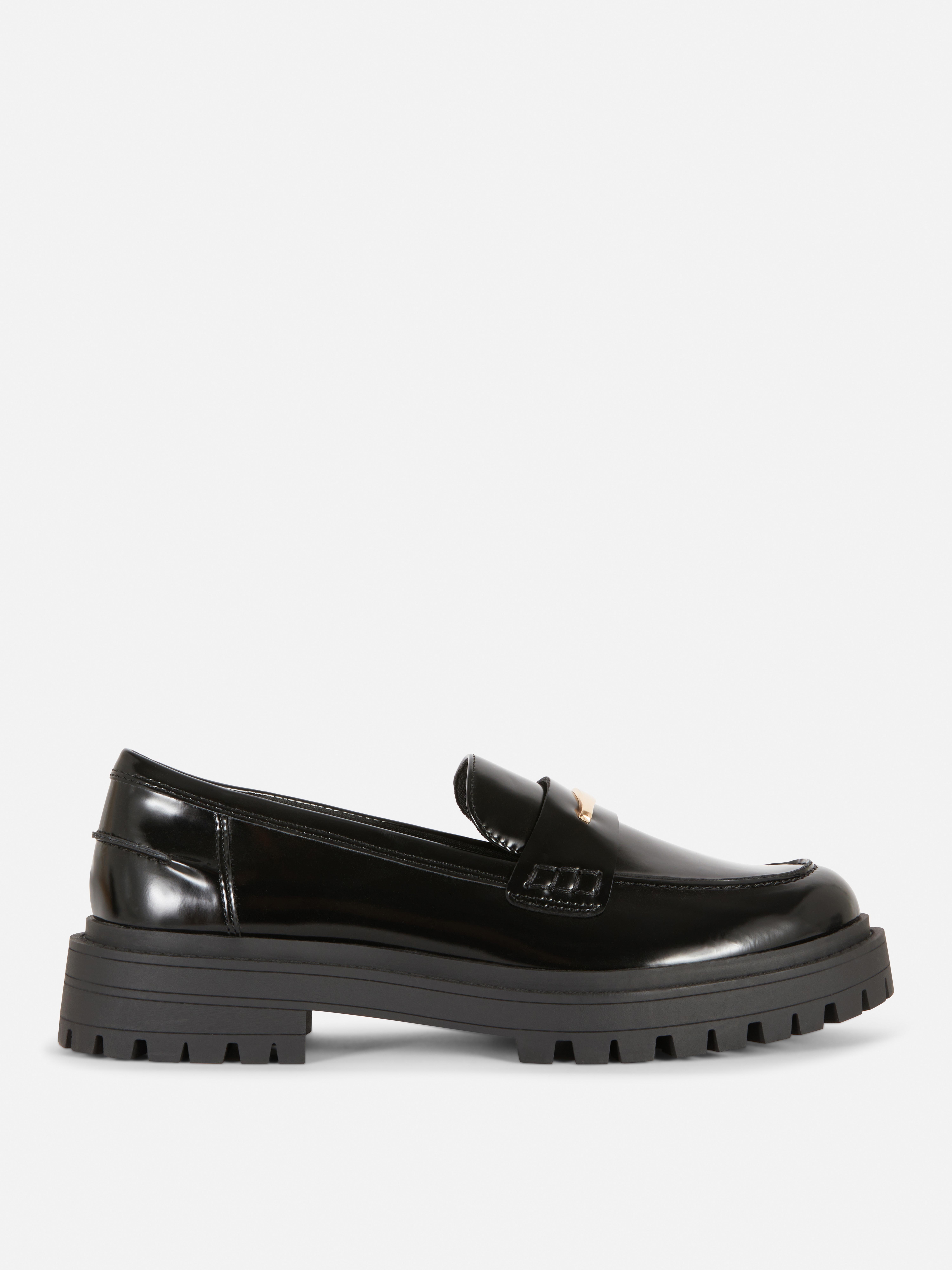 Robuuste lakleren loafers