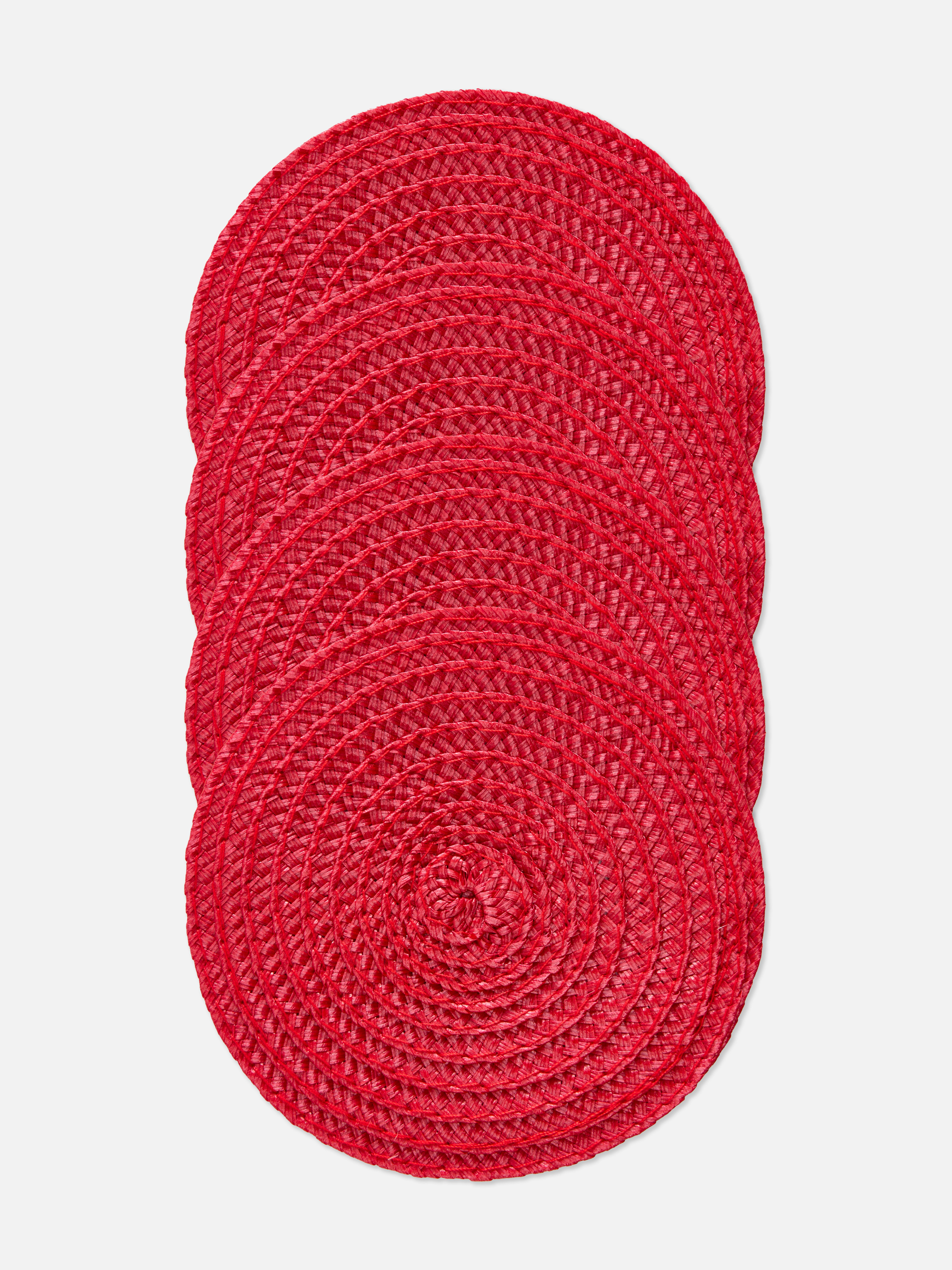 4 sous-verres tissés ronds Rouge