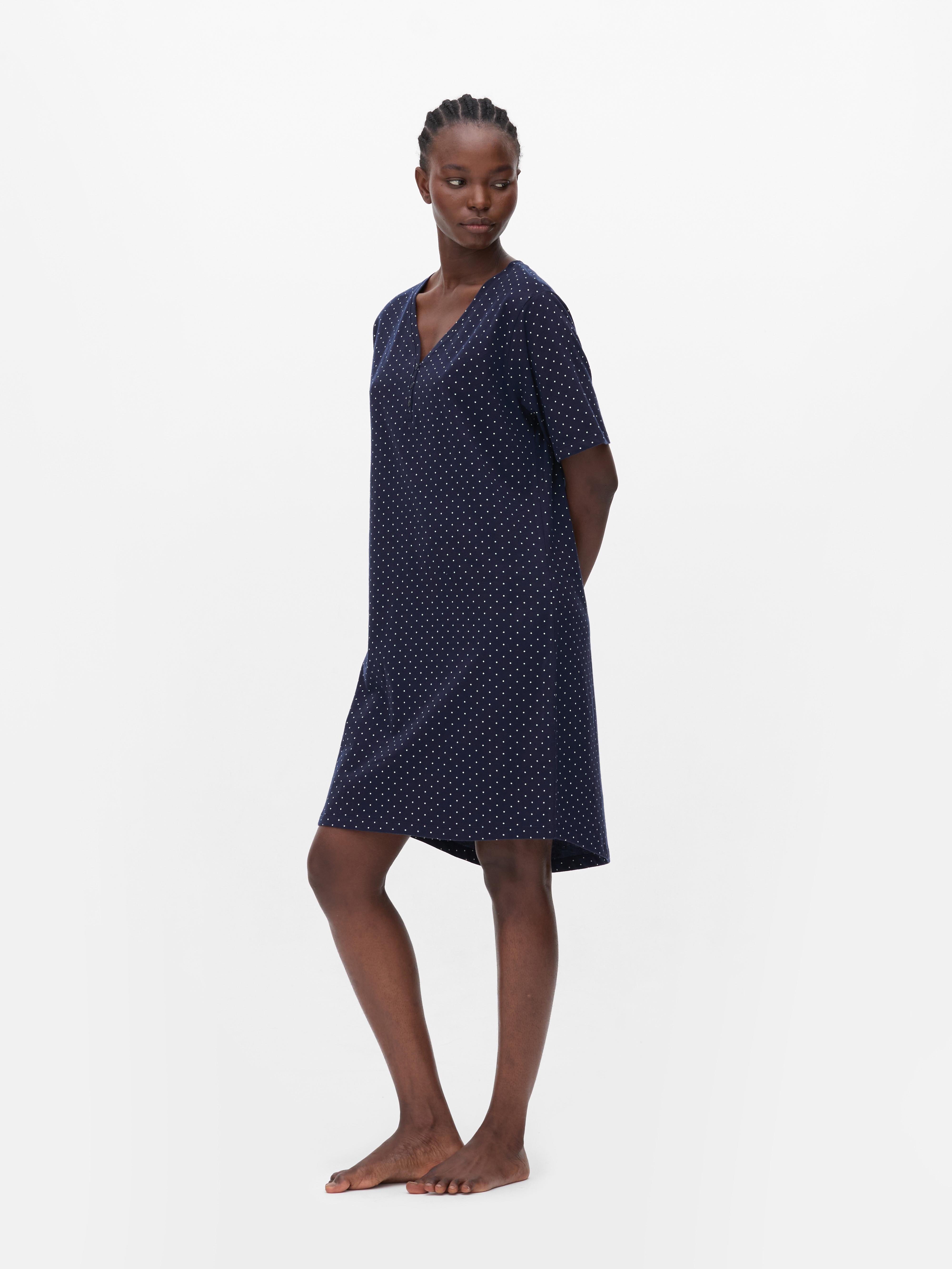 Printed V-Neck Night Dress