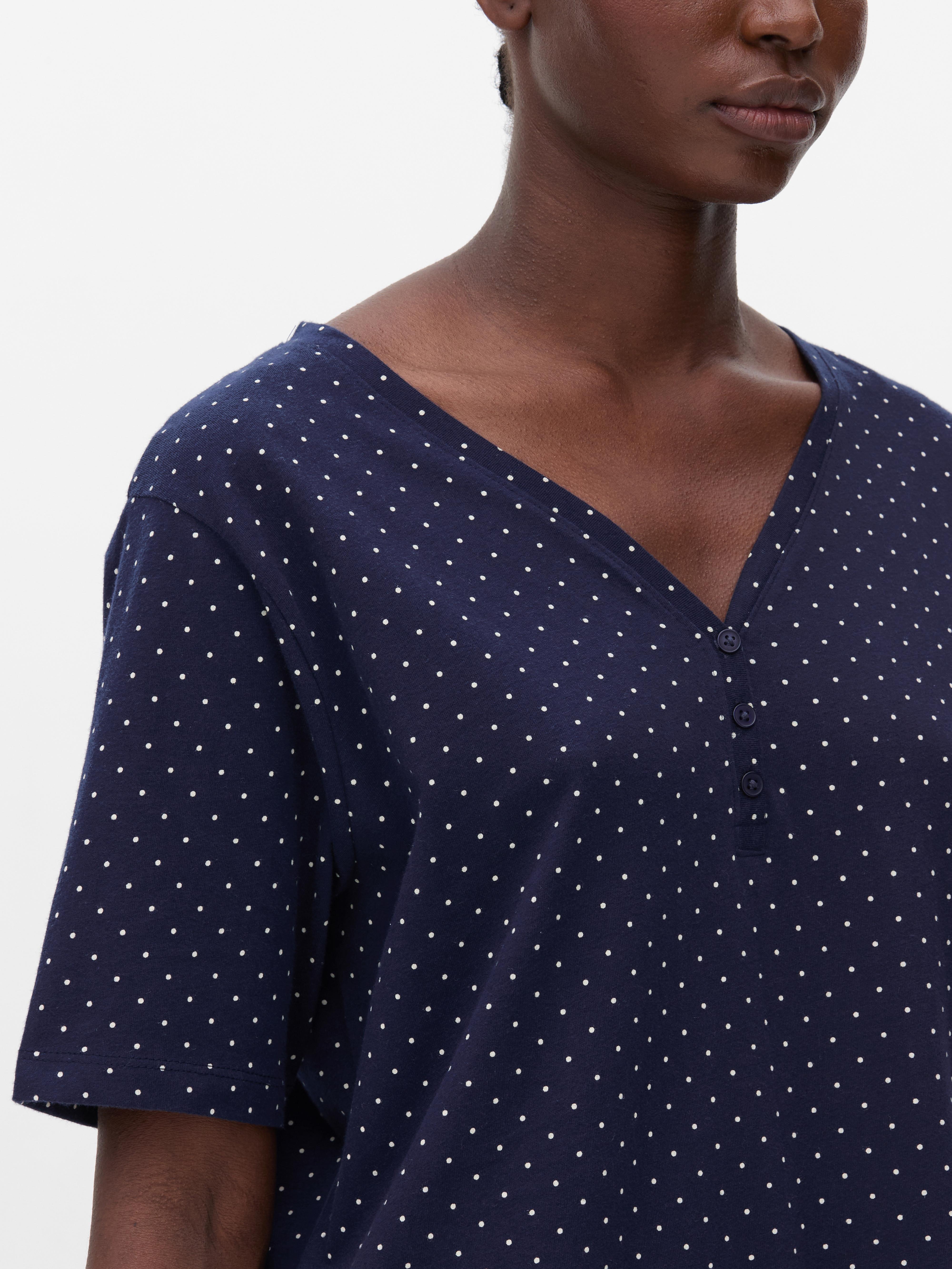 Printed V-Neck Night Dress