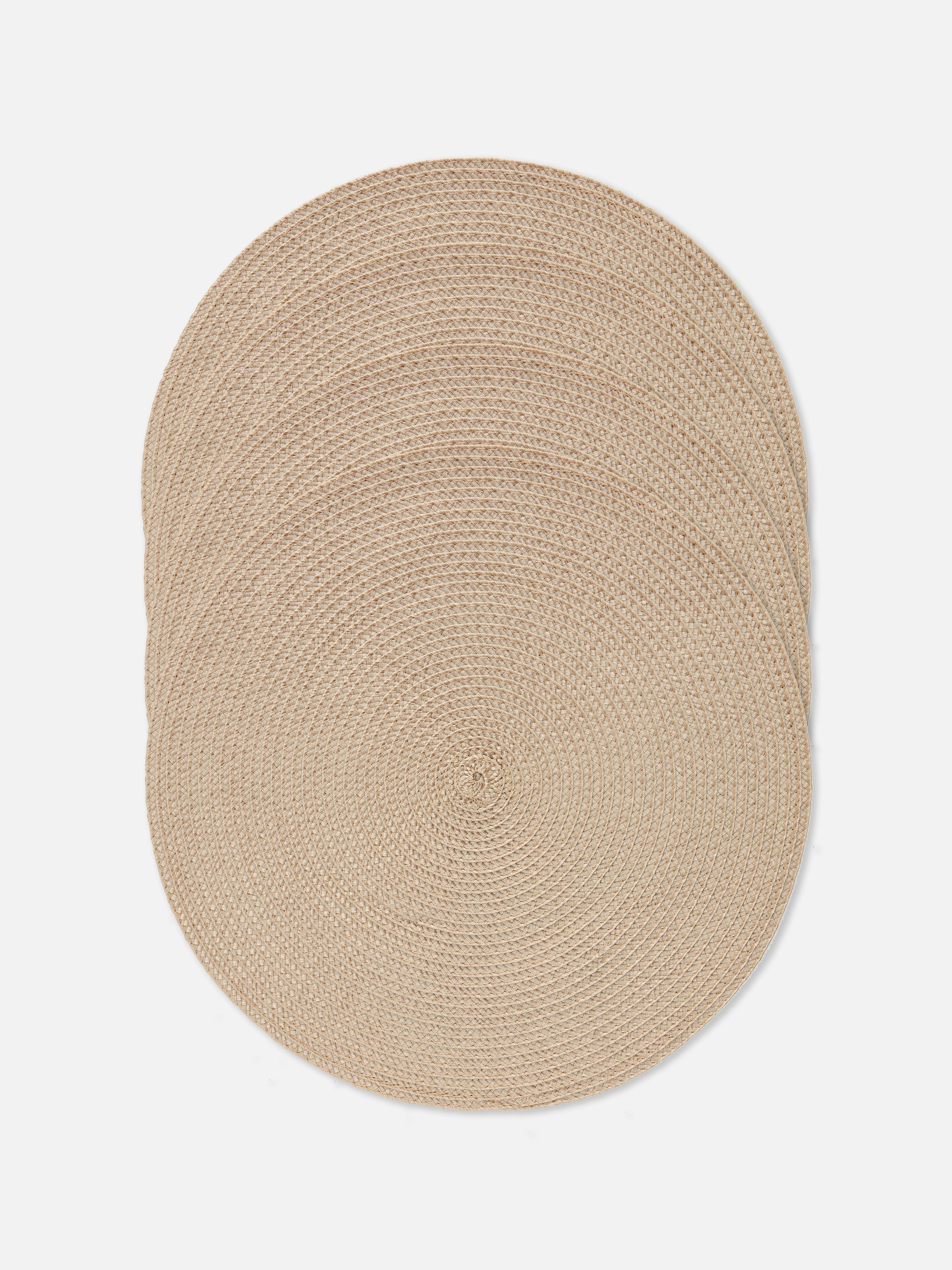 Ronde placemats, set van 4 Crèmekleurig
