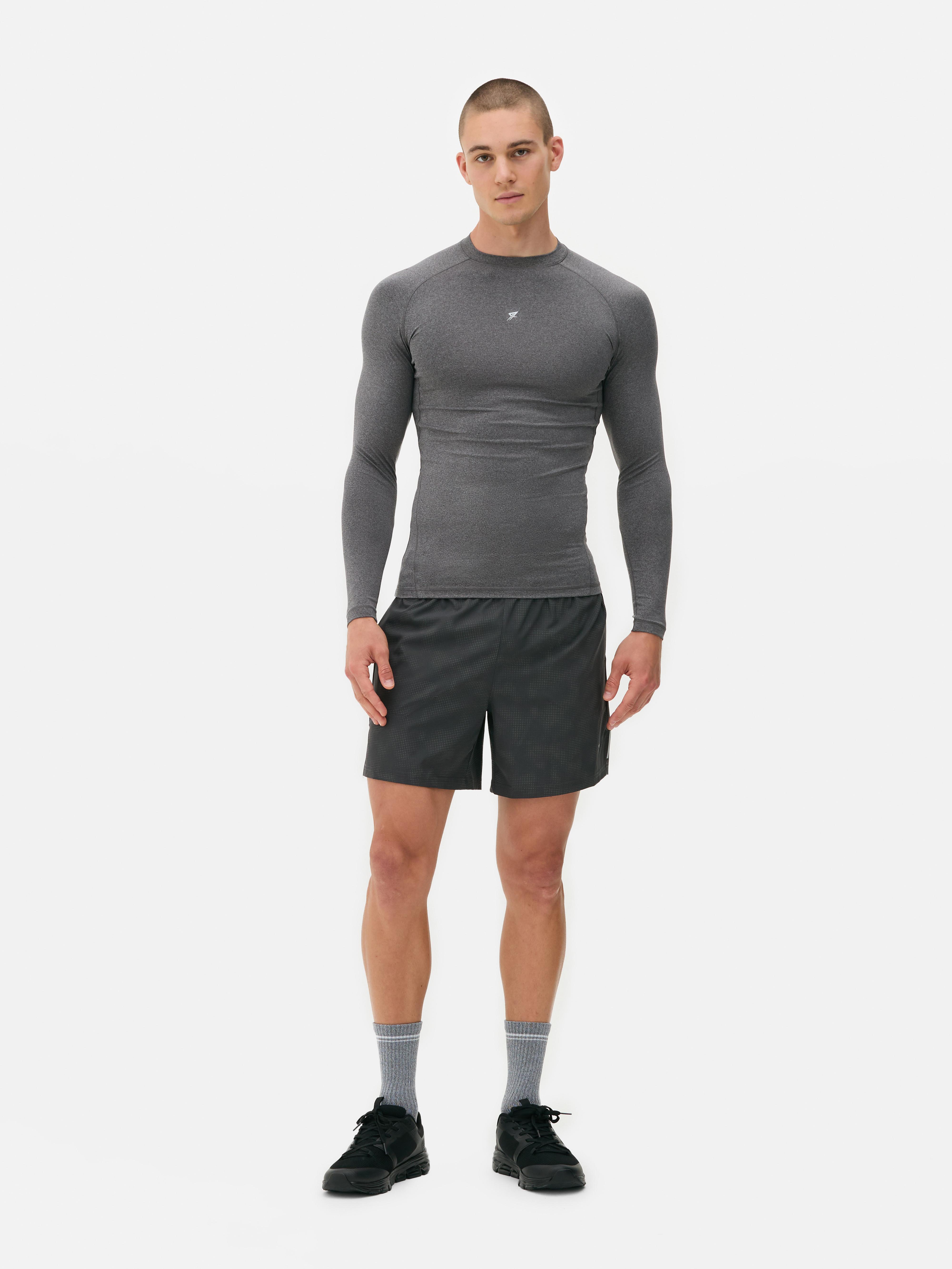 Textured Running Shorts Woth Drawstring Waistline
