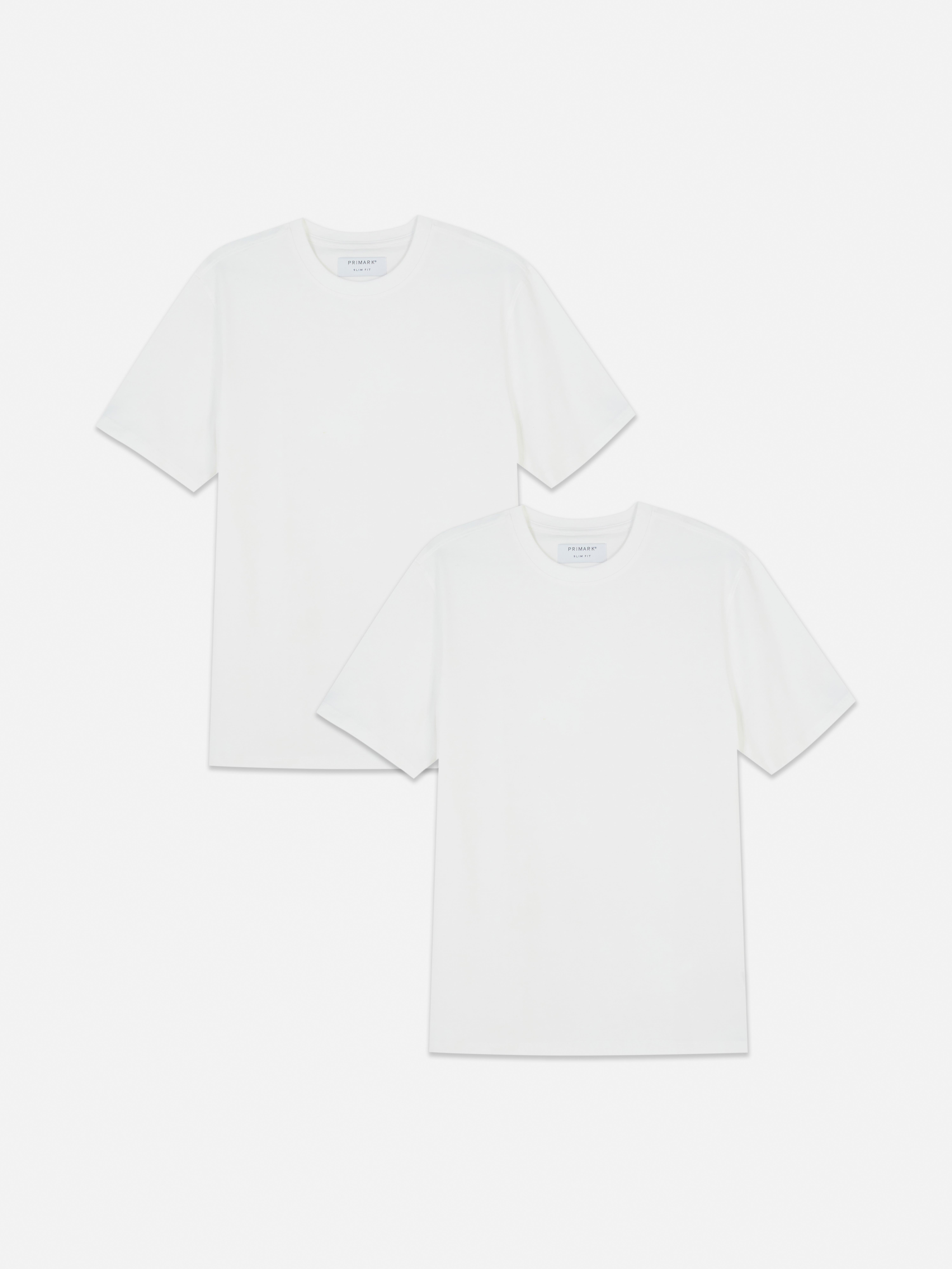 ☆【 】☆Slim Fit 2PK Short Sleeve T-Shir.t☆ Mens White 2pk Essential Short Sleeve T-Shirts | Primark