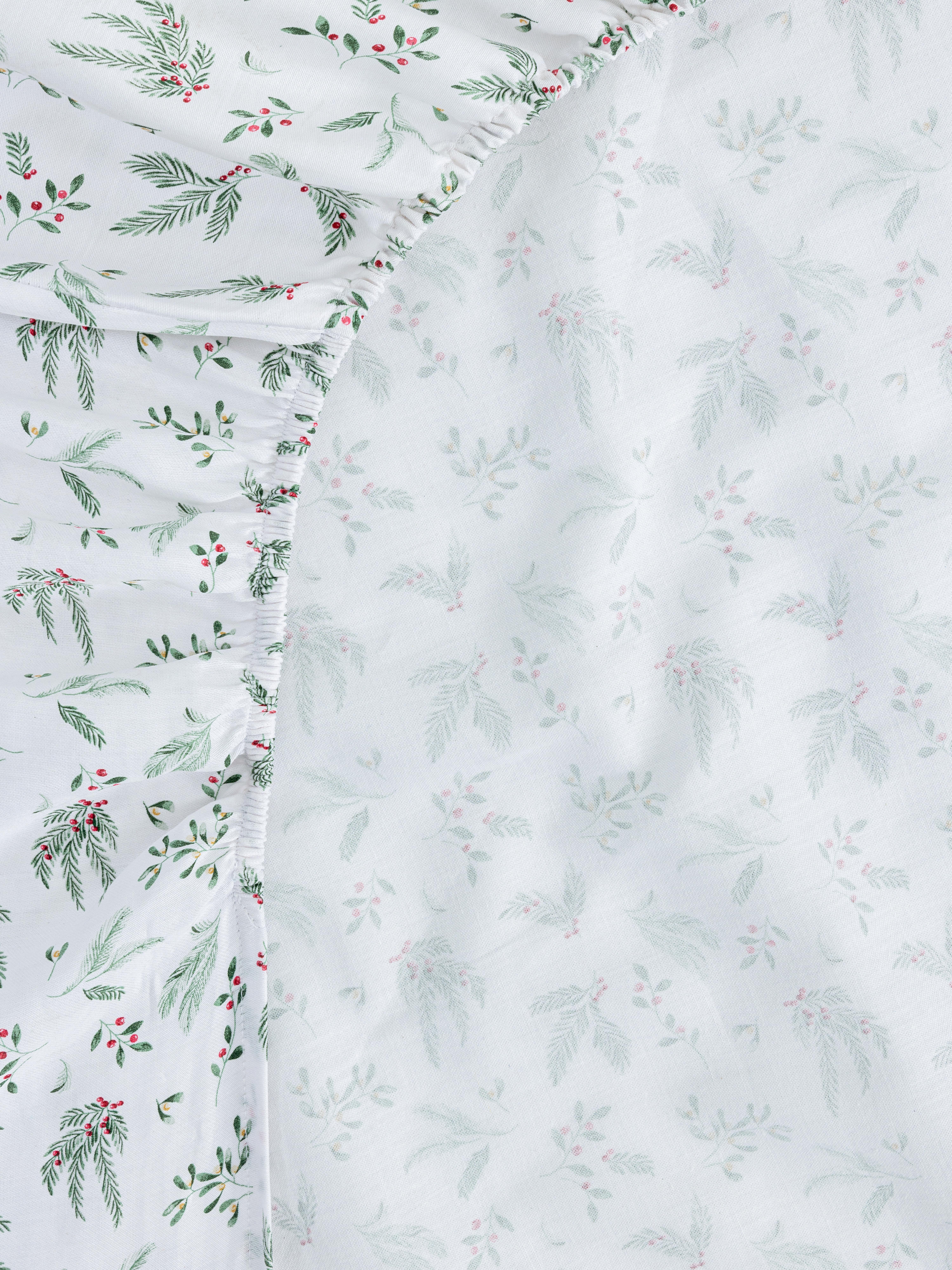 Drap-housse king size à motif houx