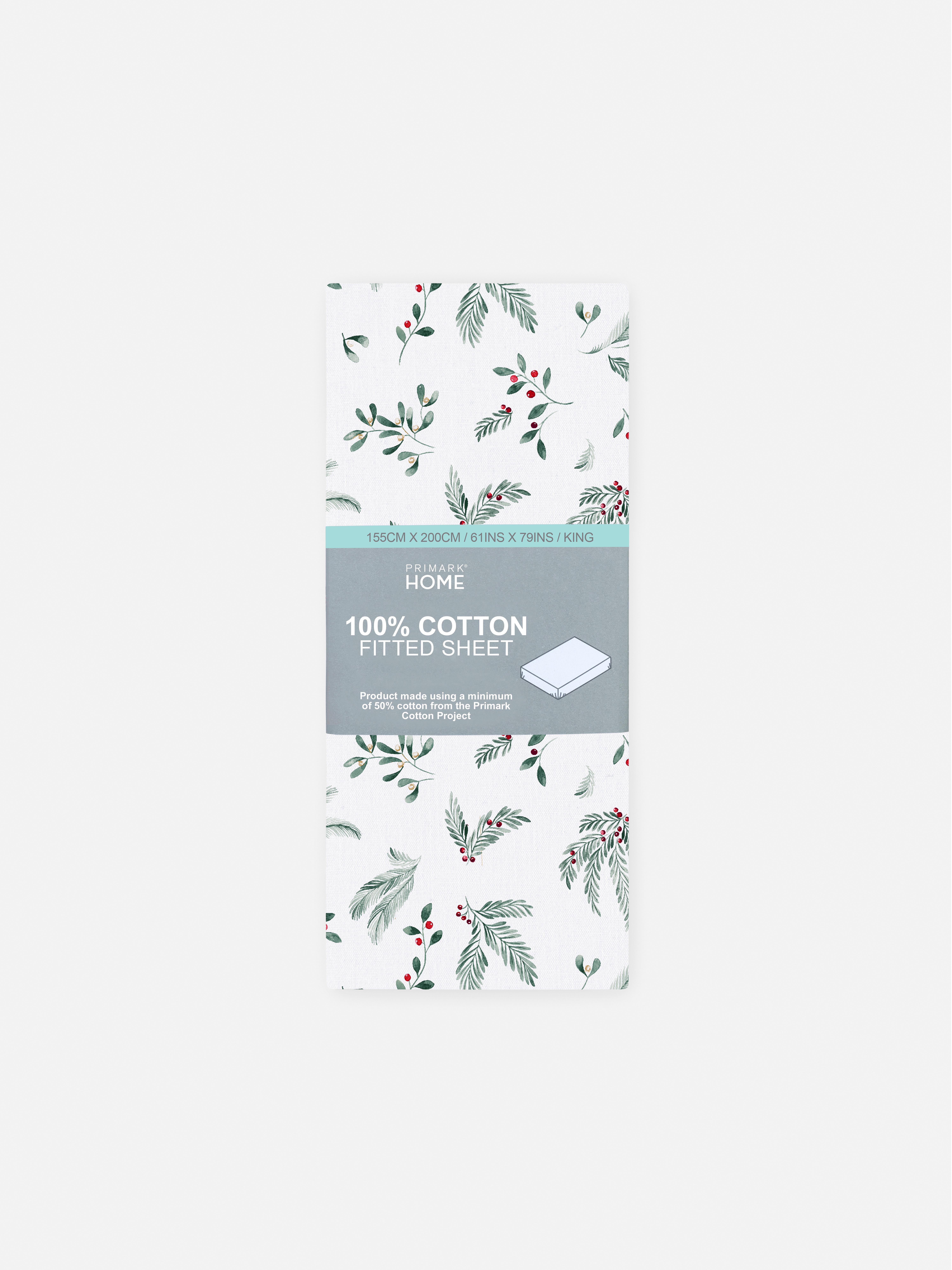 Drap-housse king size à motif houx