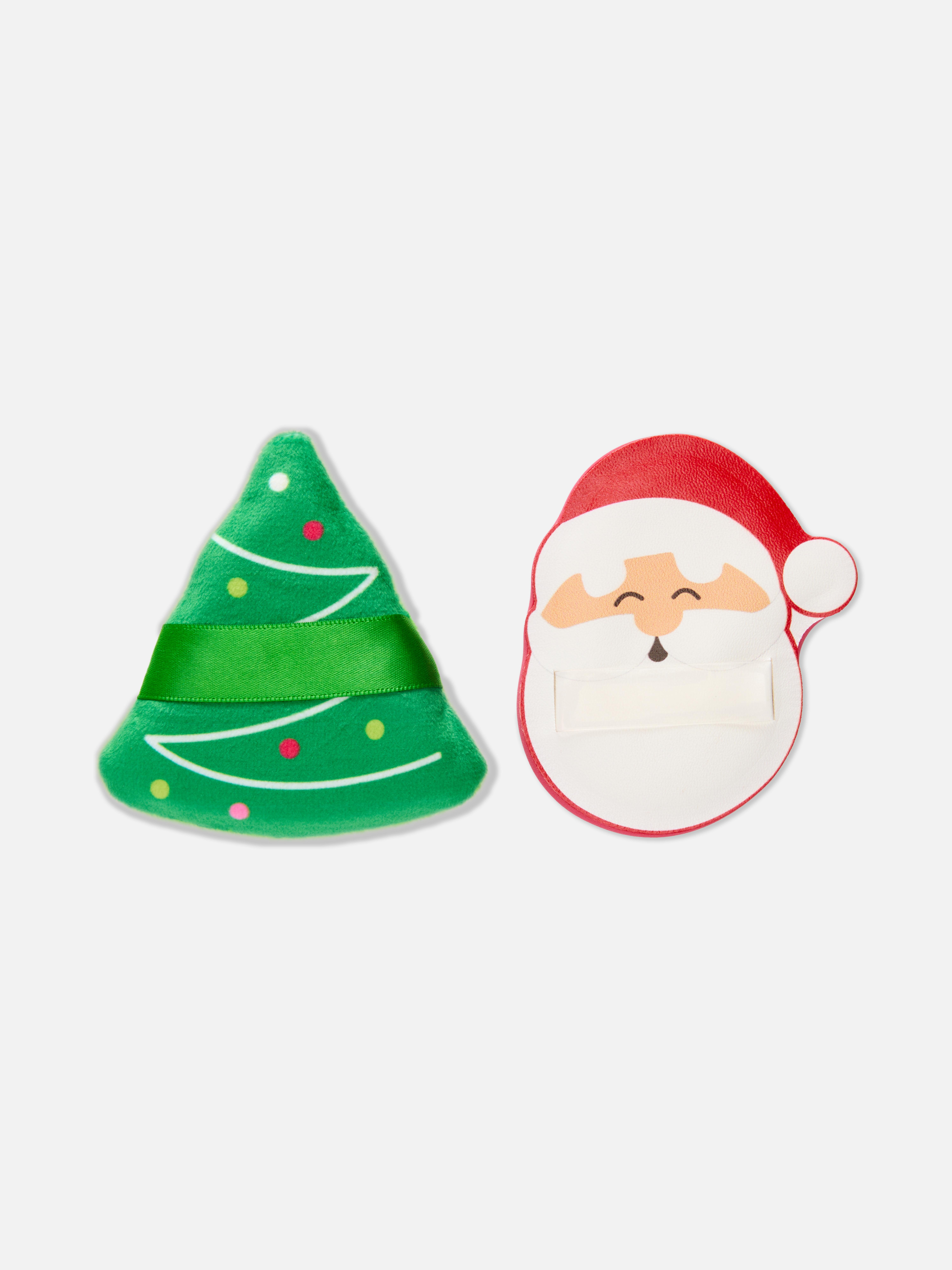 2pk Christmas Cushion Powder Puffs