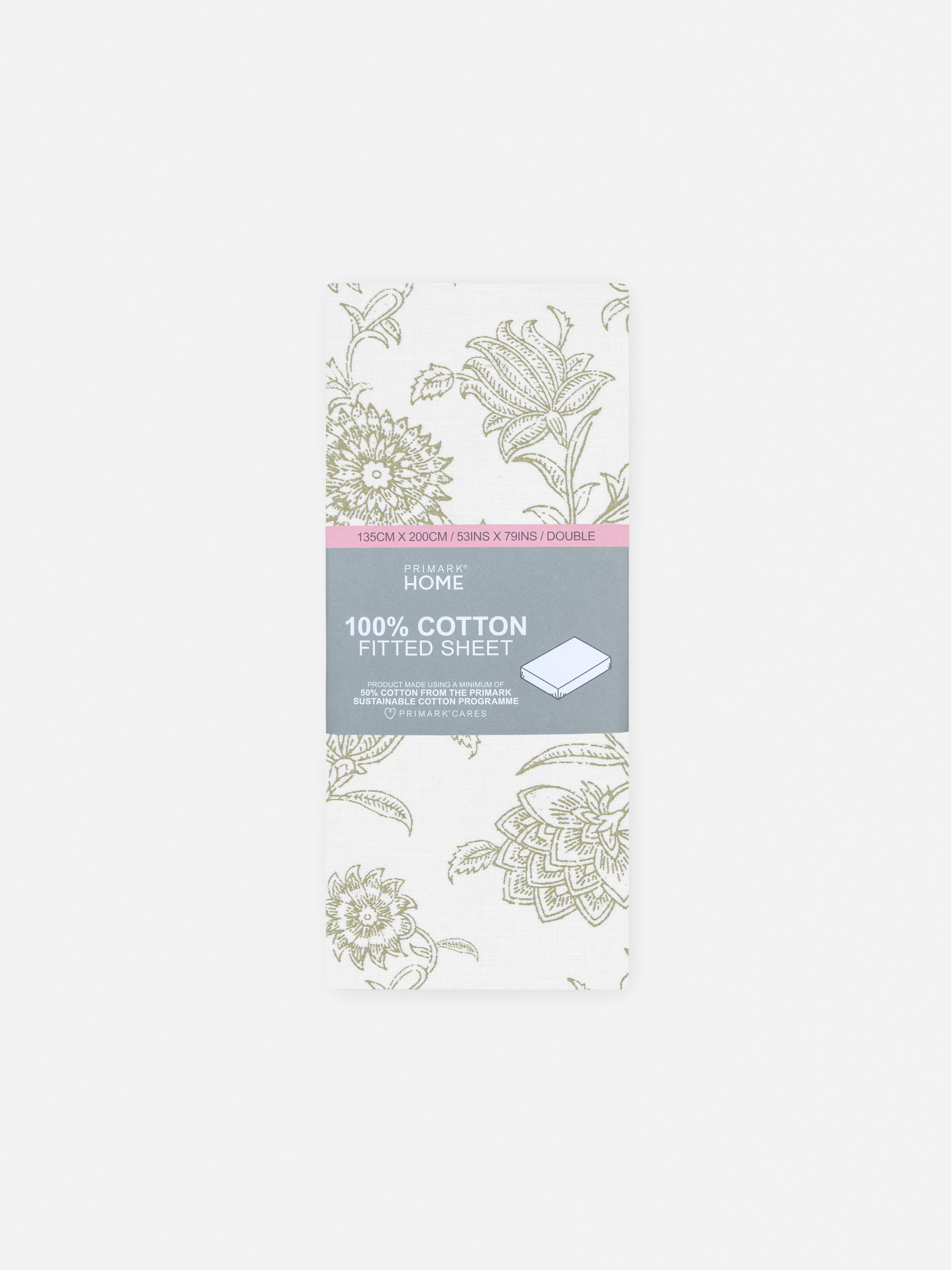 Line Art Floral Double Fitted Sheet