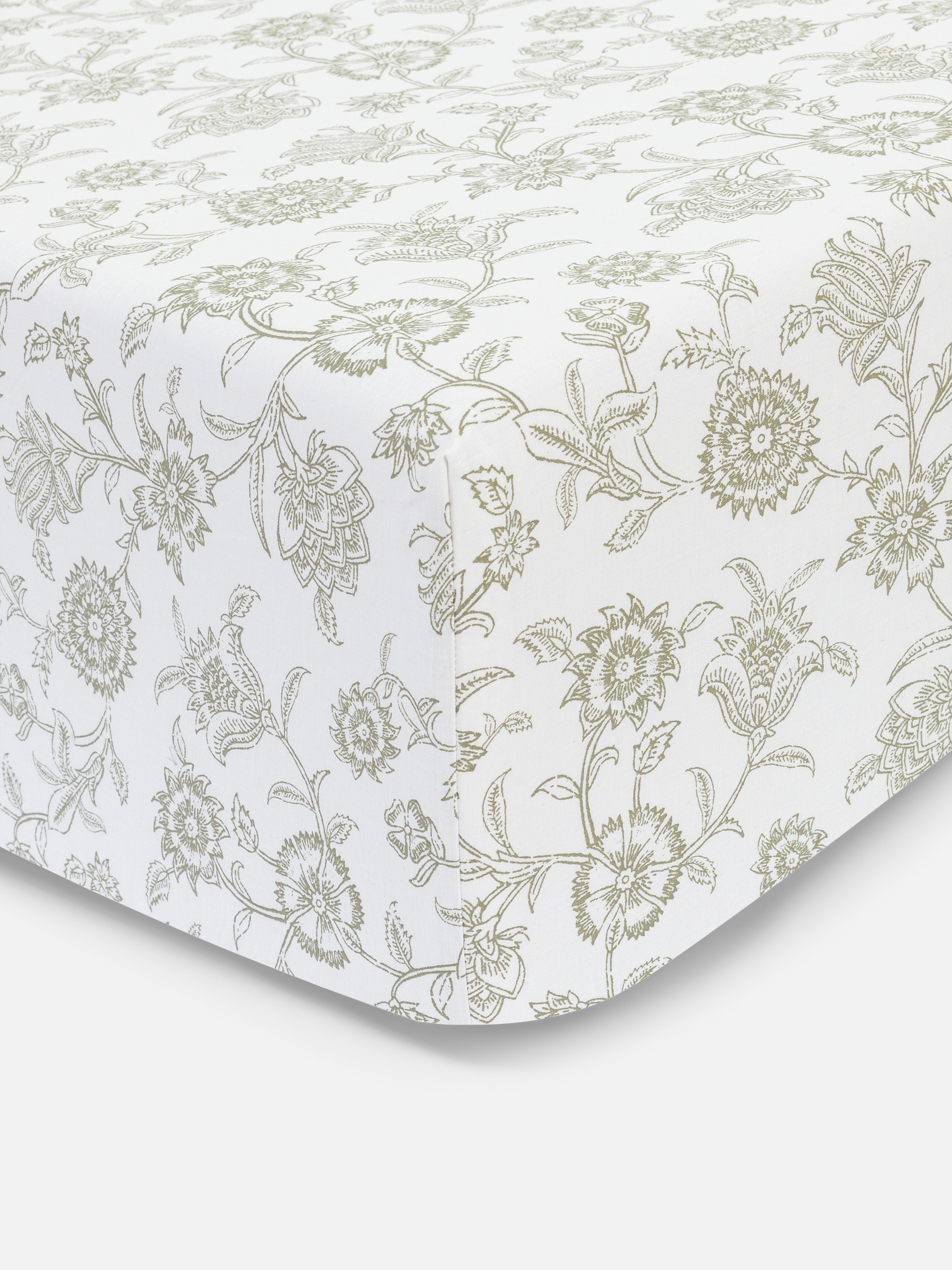 Line Art Floral King Fitted Sheet