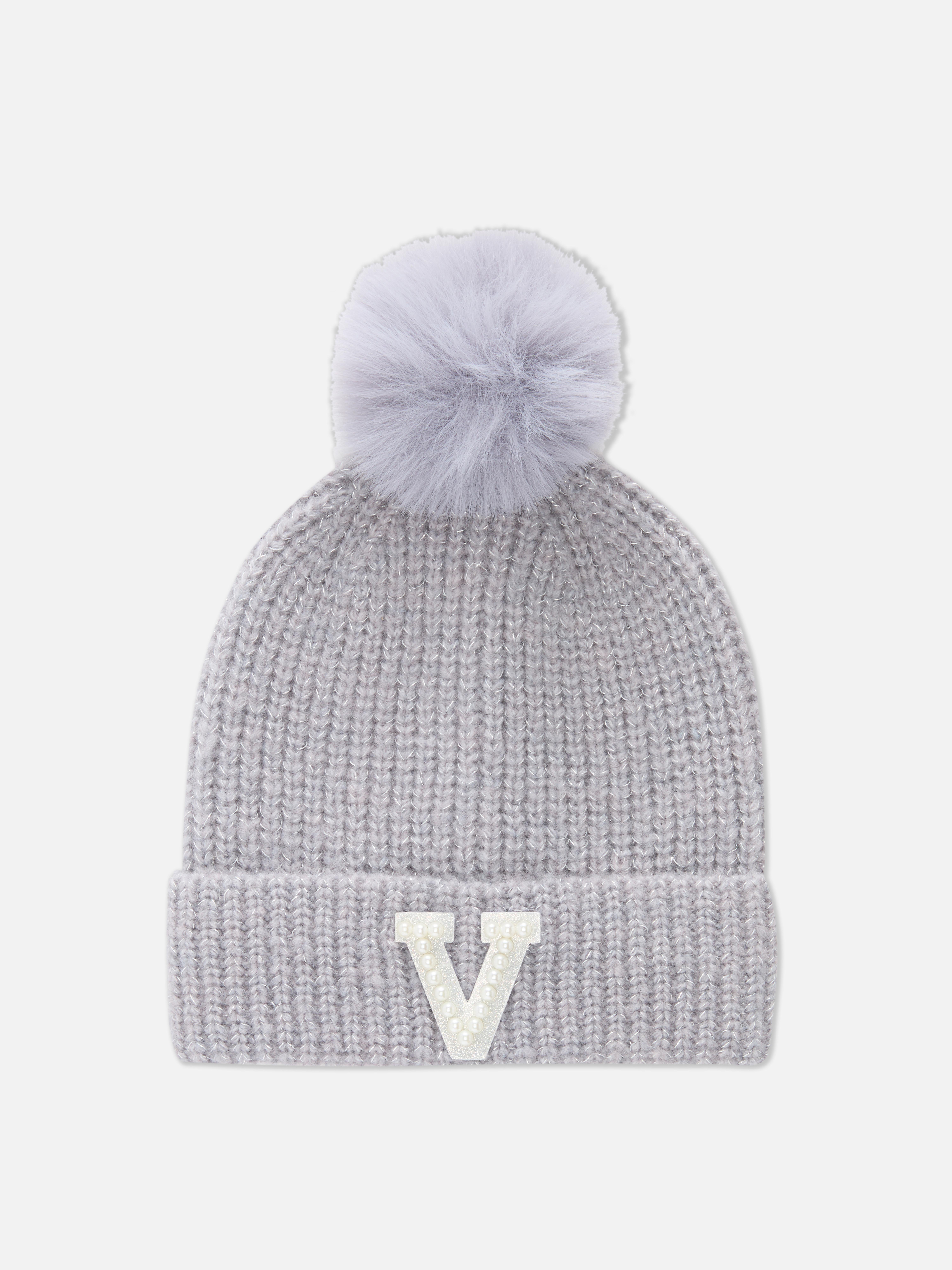 Initial Pom-Pom Beanie