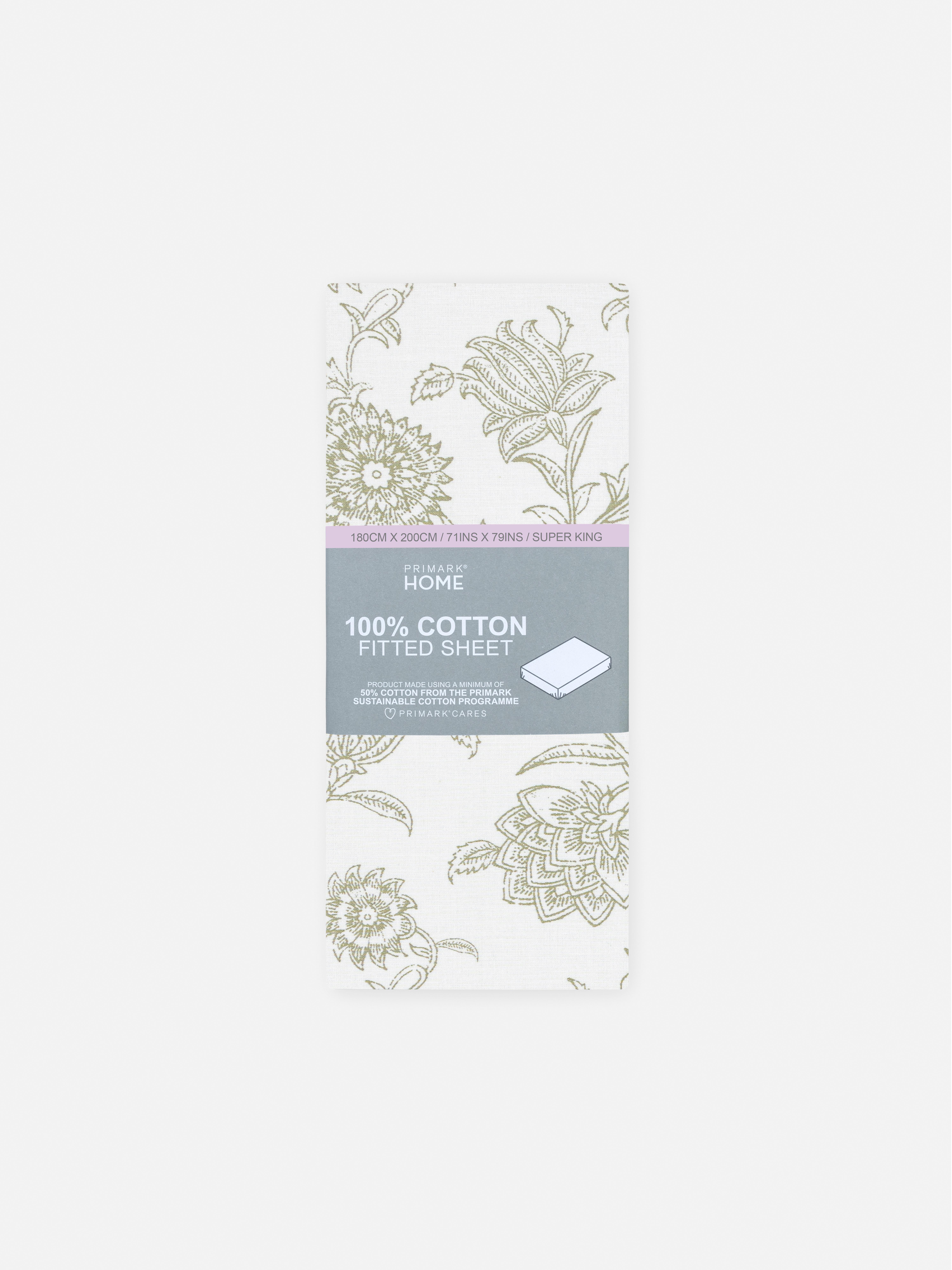 Block Leaf Super King Fitted Sheet