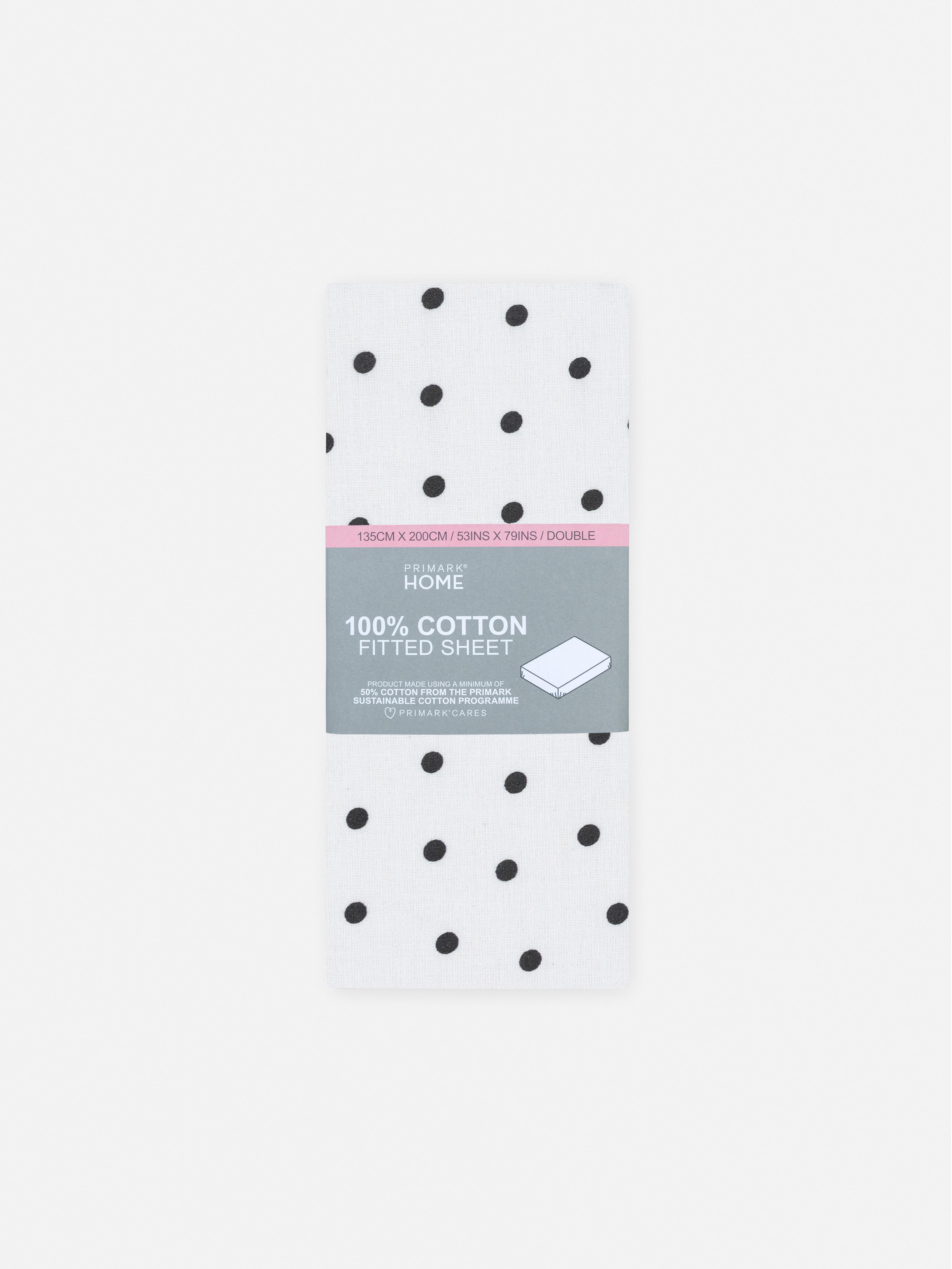 Spotted Double Fitted Sheet