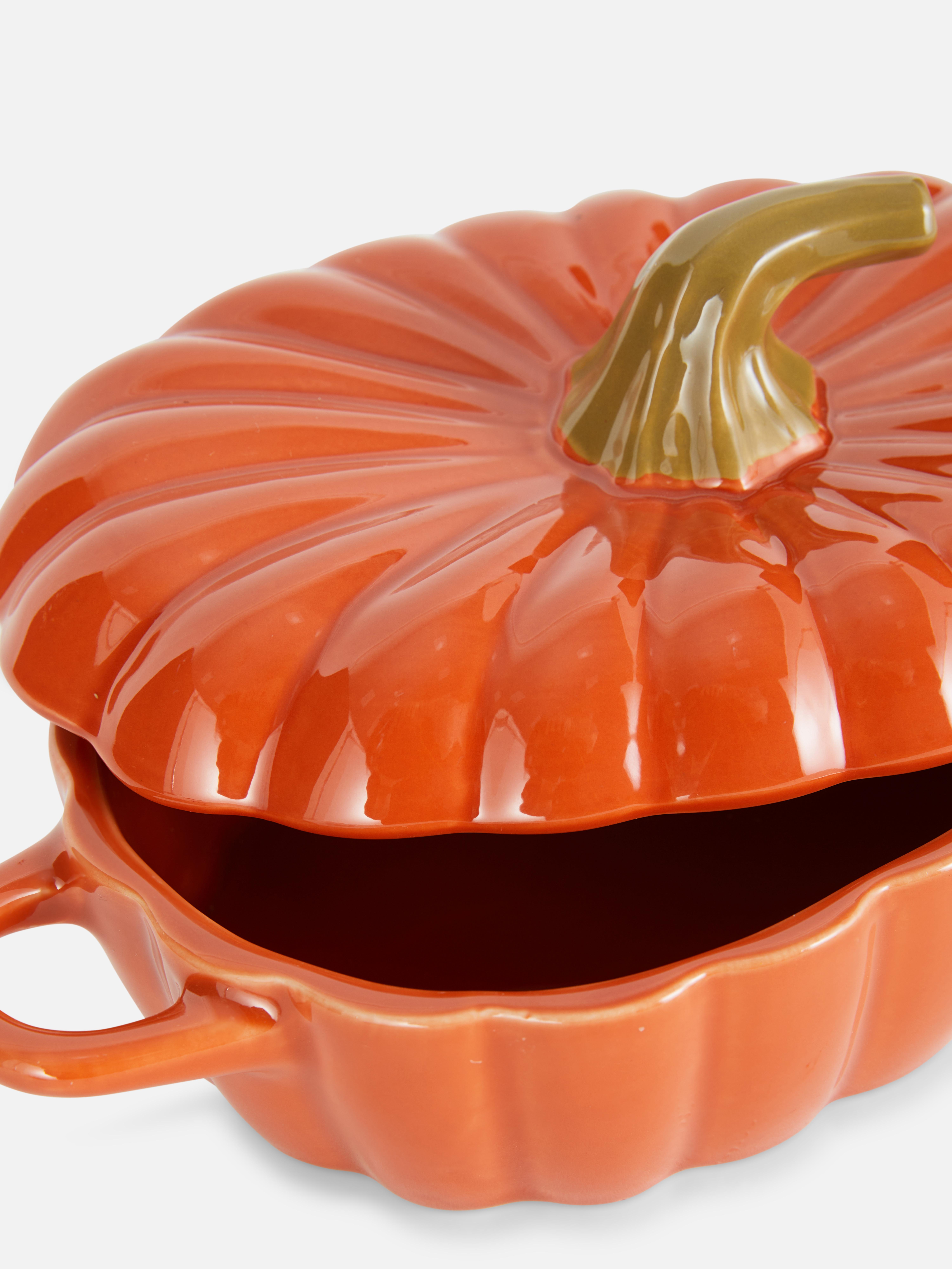 Ramequín ovalado con tapa en forma de calabaza