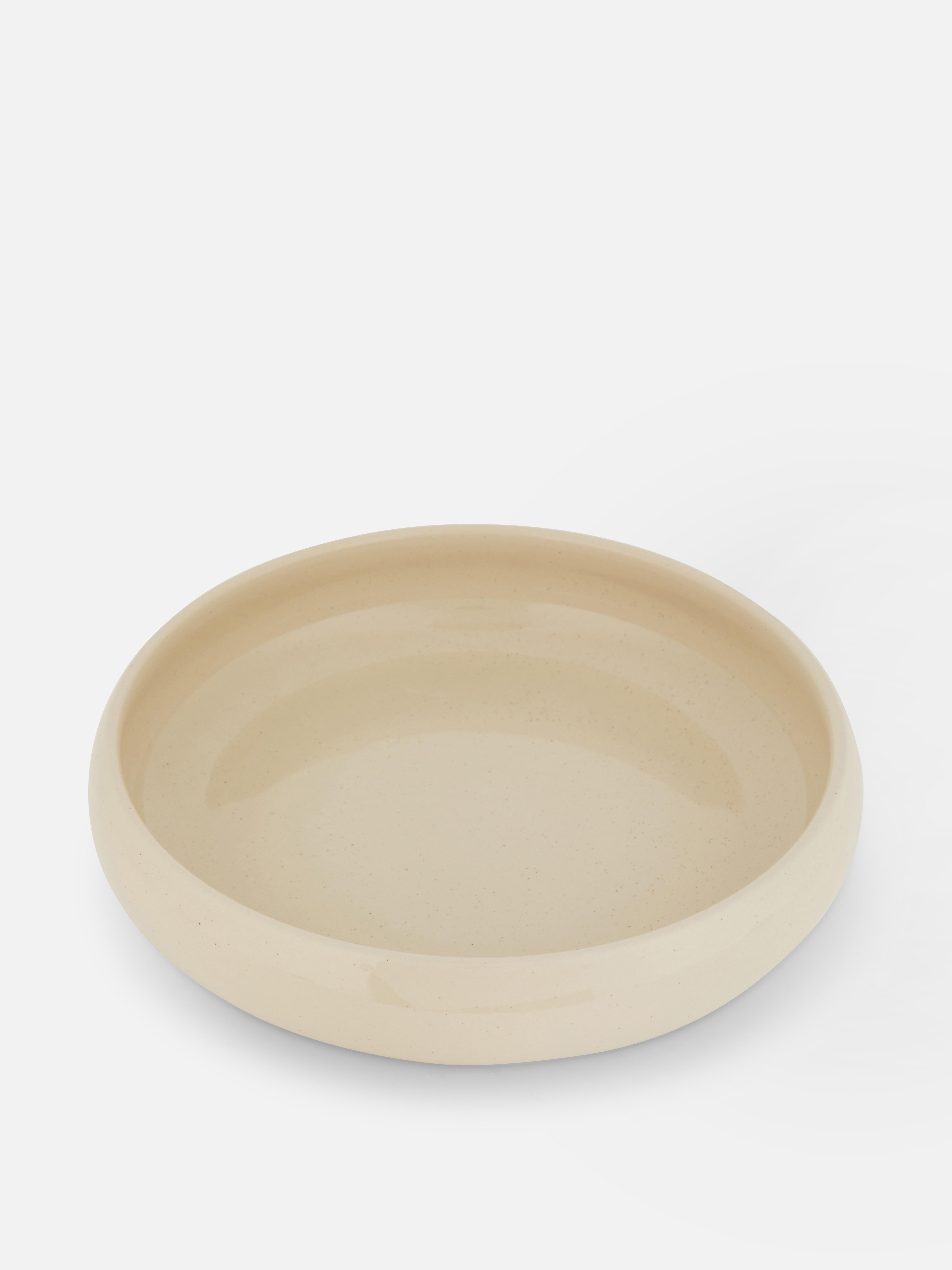 Piatto fondo in ceramica screziata
