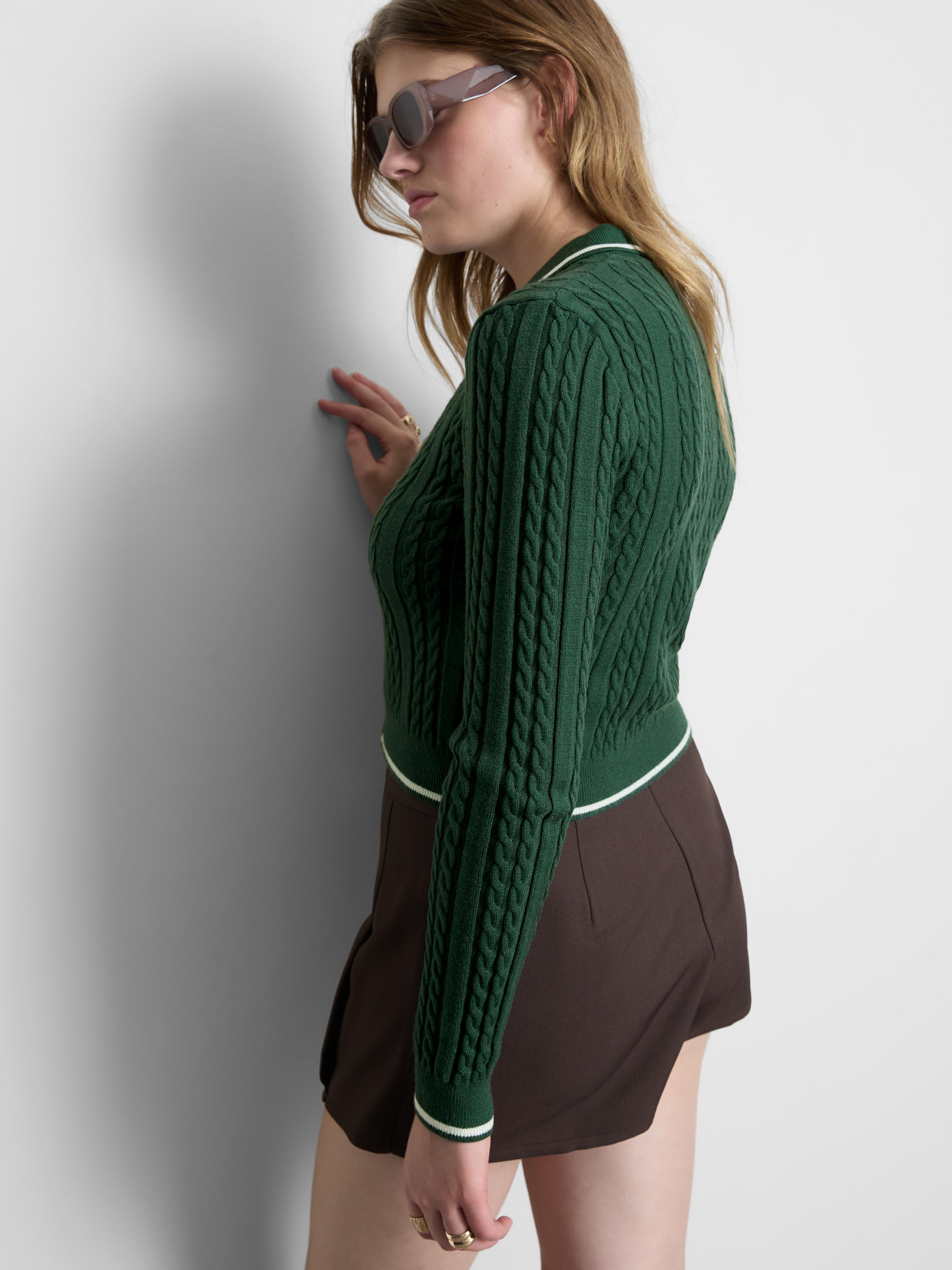 Polo Cable Knit Cardigan