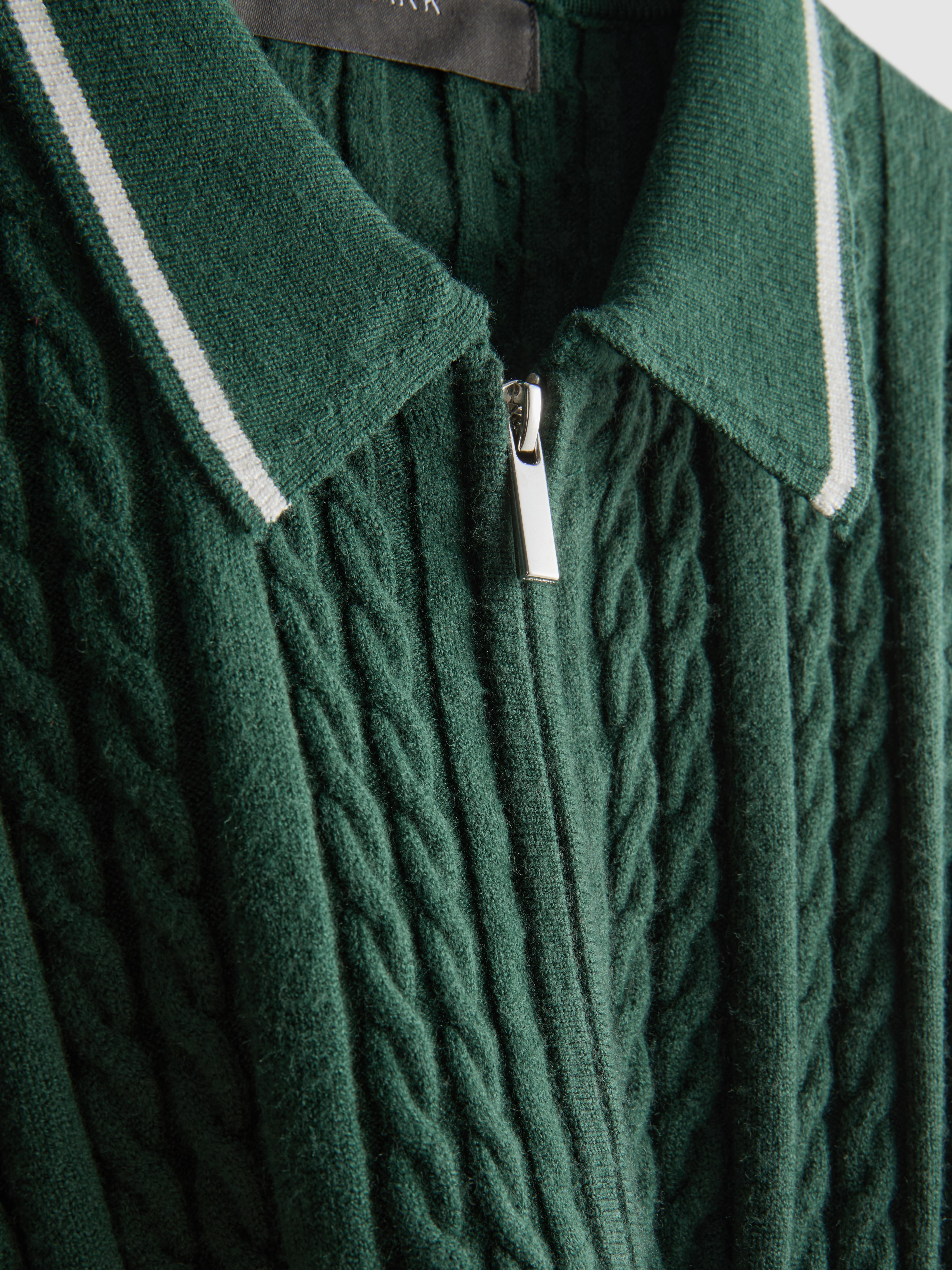 Polo Cable Knit Cardigan