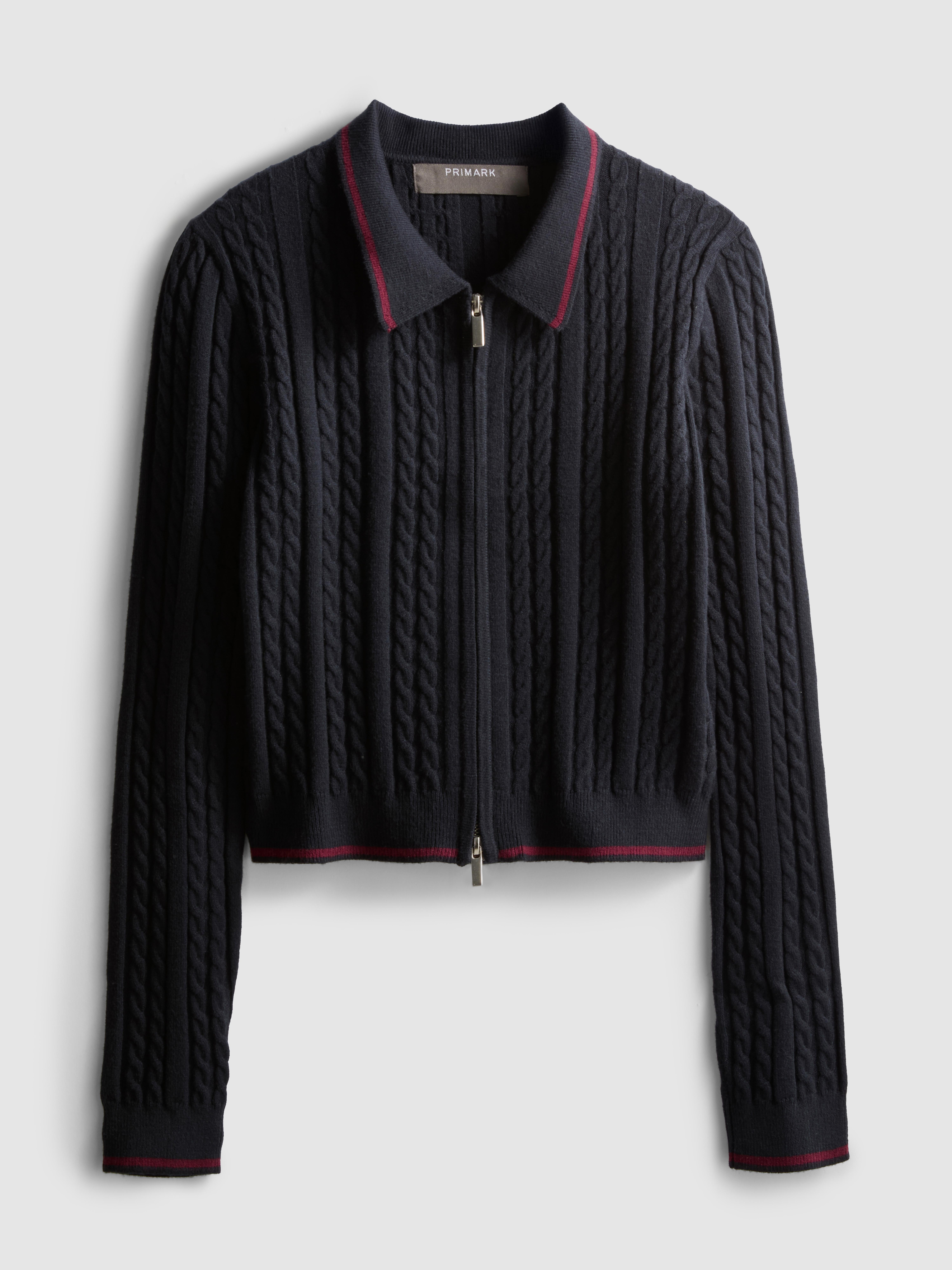 Polo Cable Knit Cardigan
