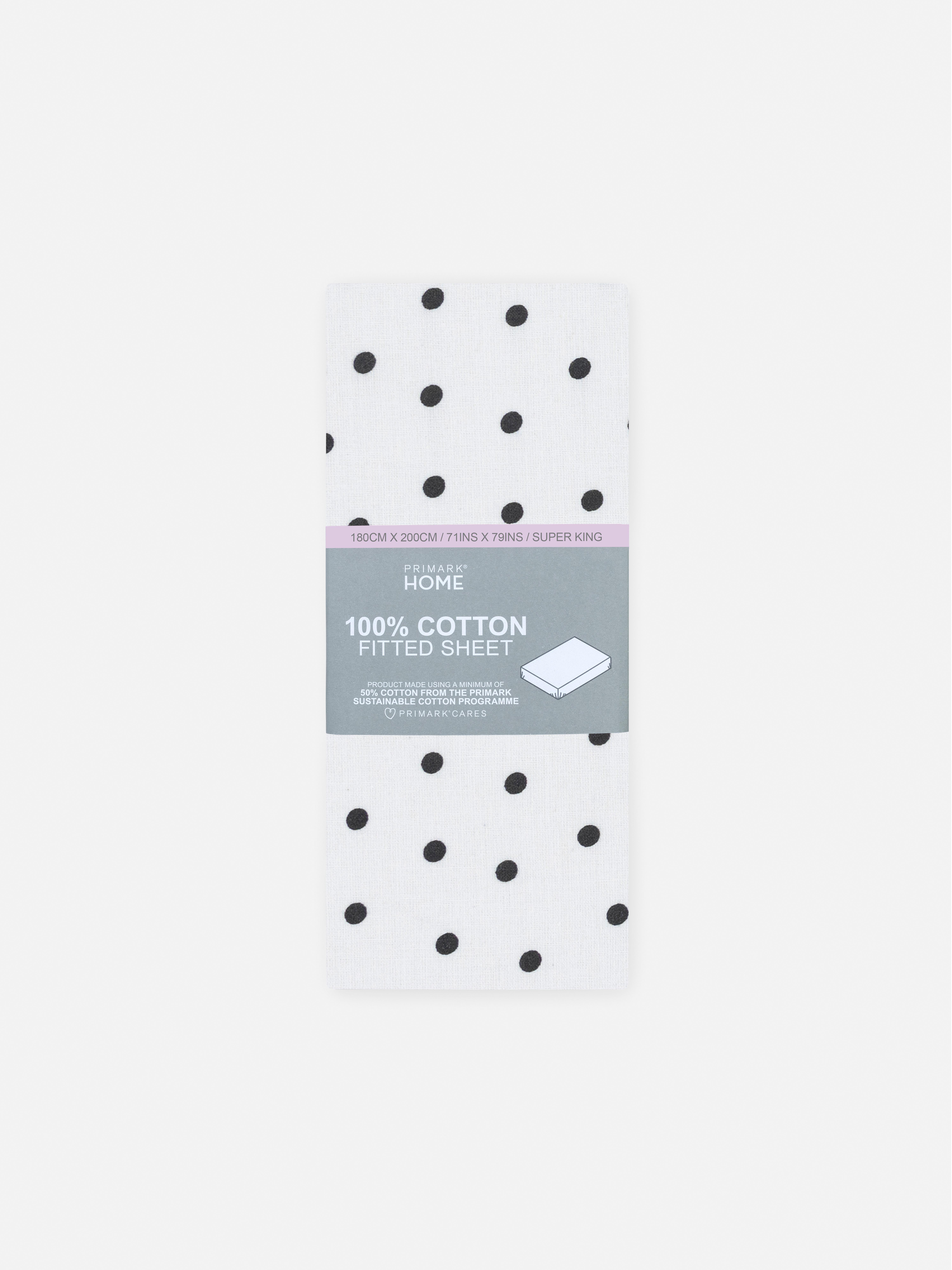 Spotted Super King Fitted Sheet