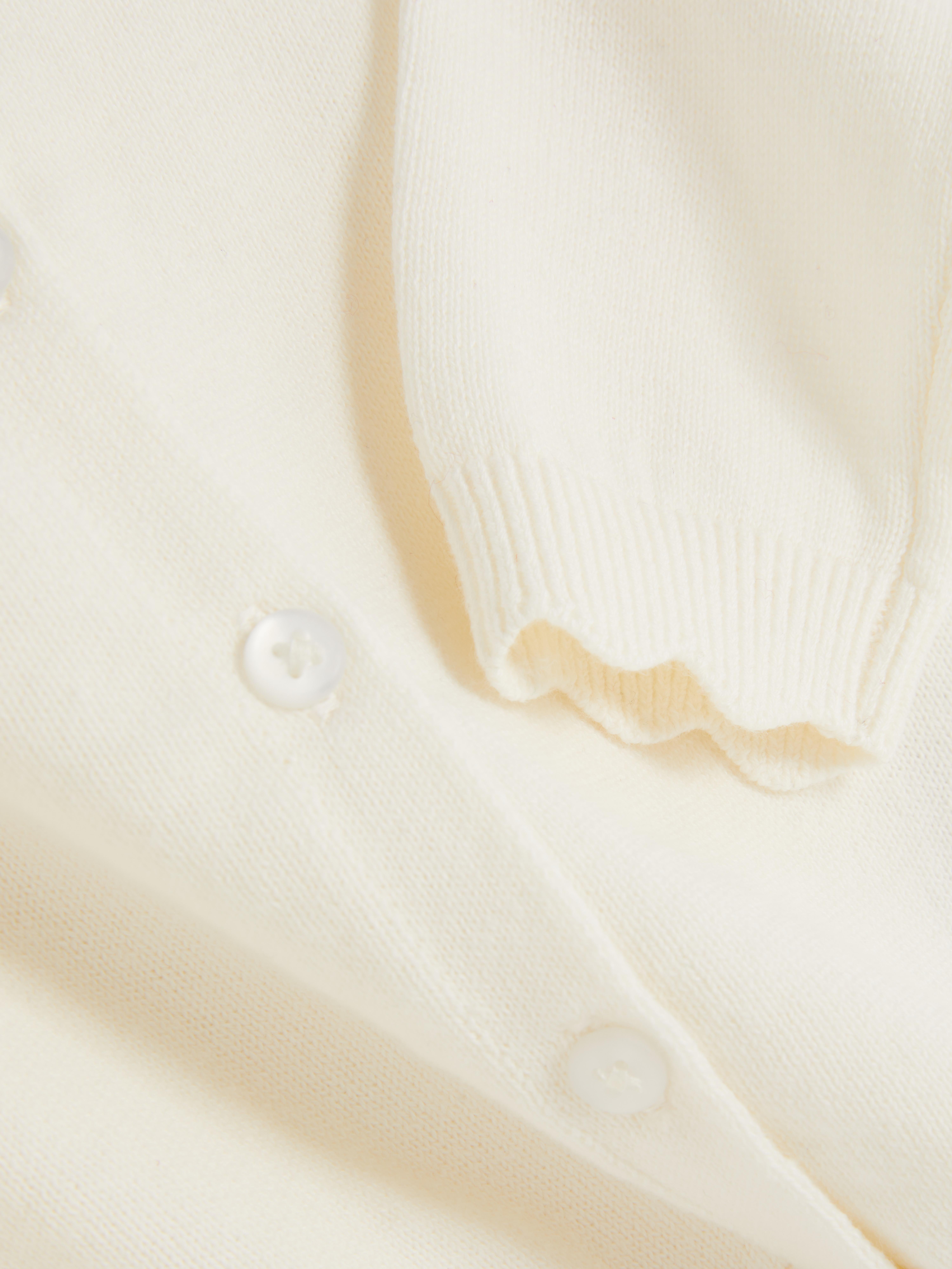 Baby Girls Ivory 0-36mths | Scallop Trim Cardigan