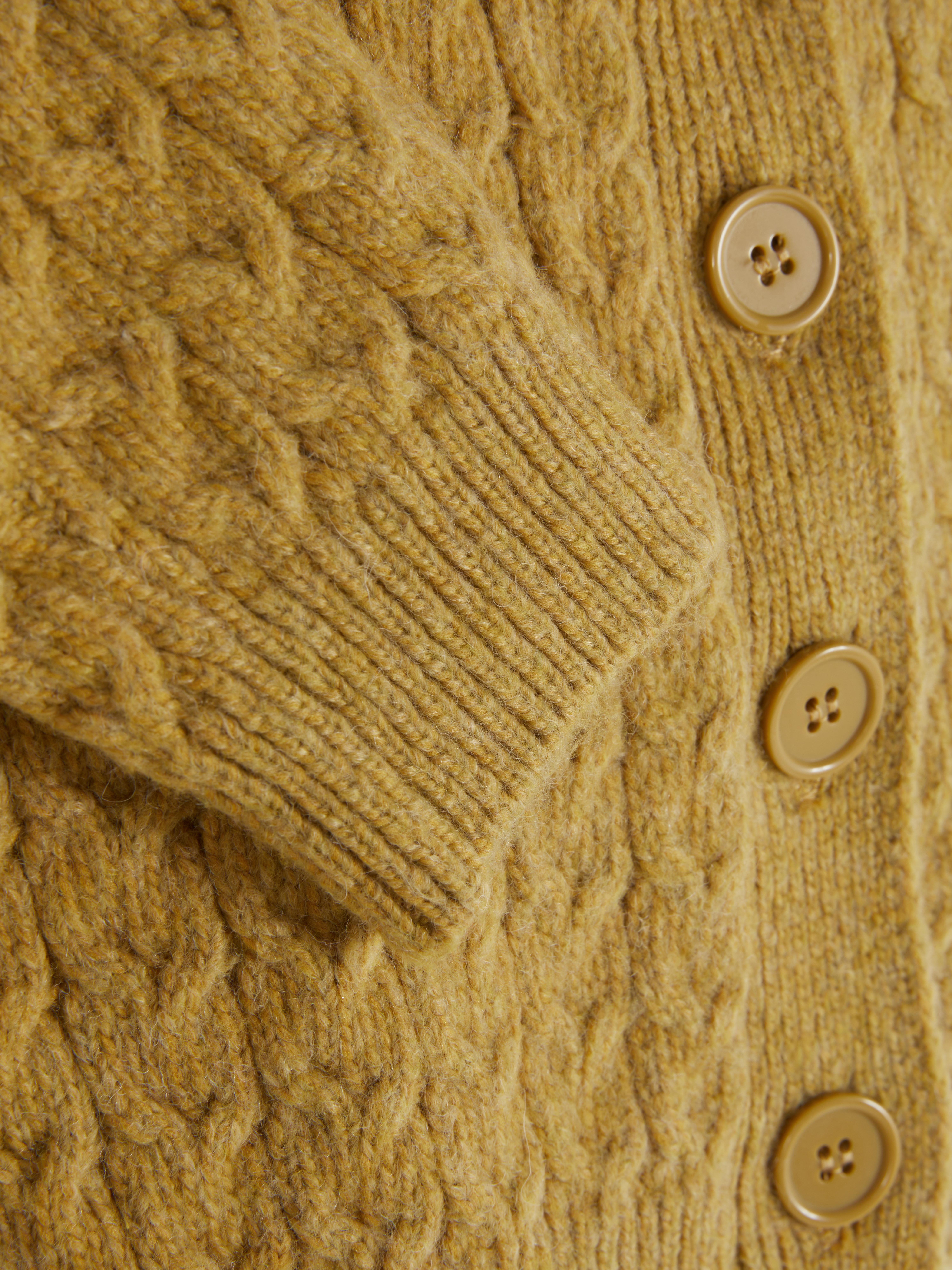 Cropped Cable Knit Cardigan
