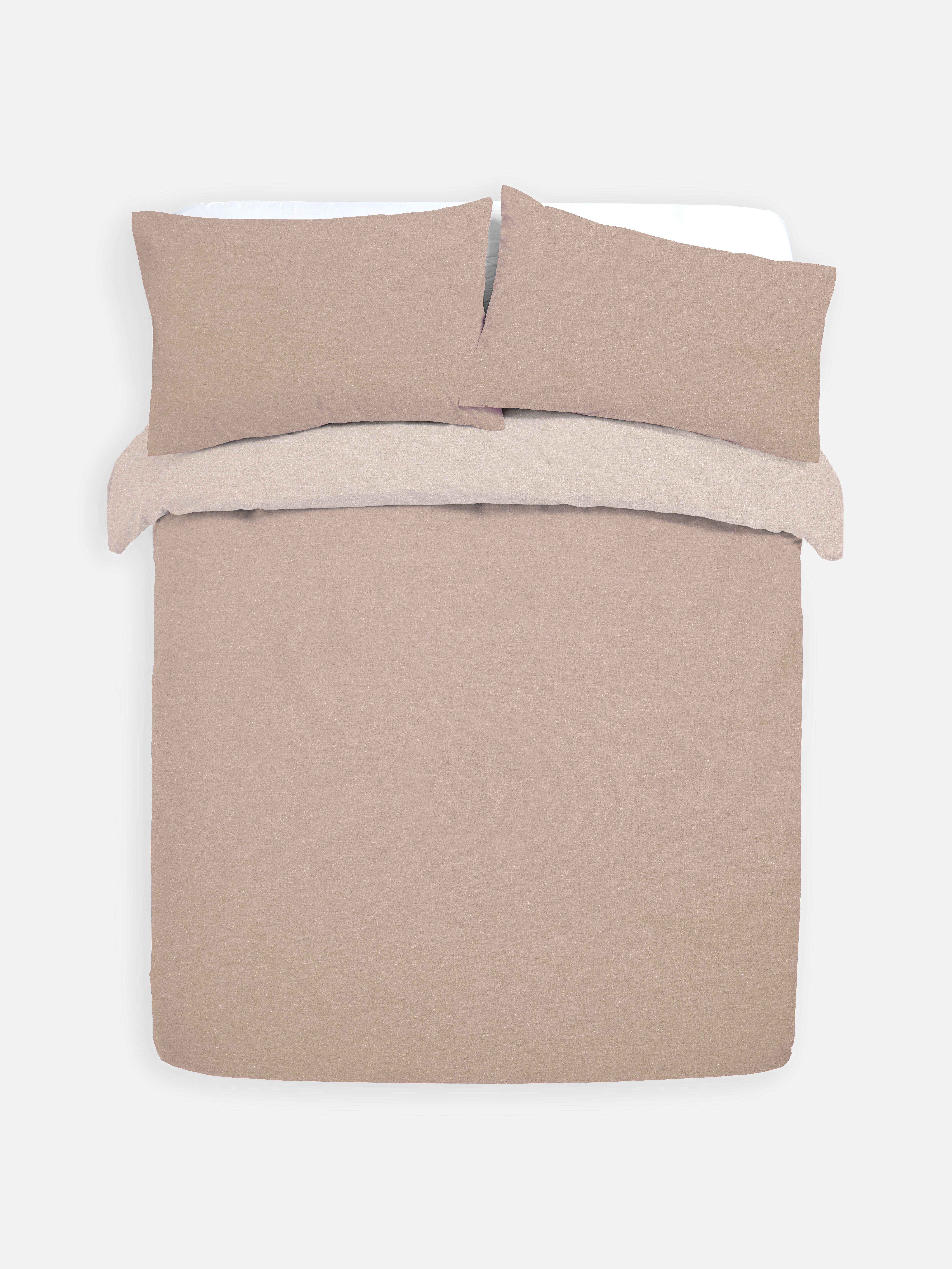 Reversible Block Colour Double Duvet Cover Set