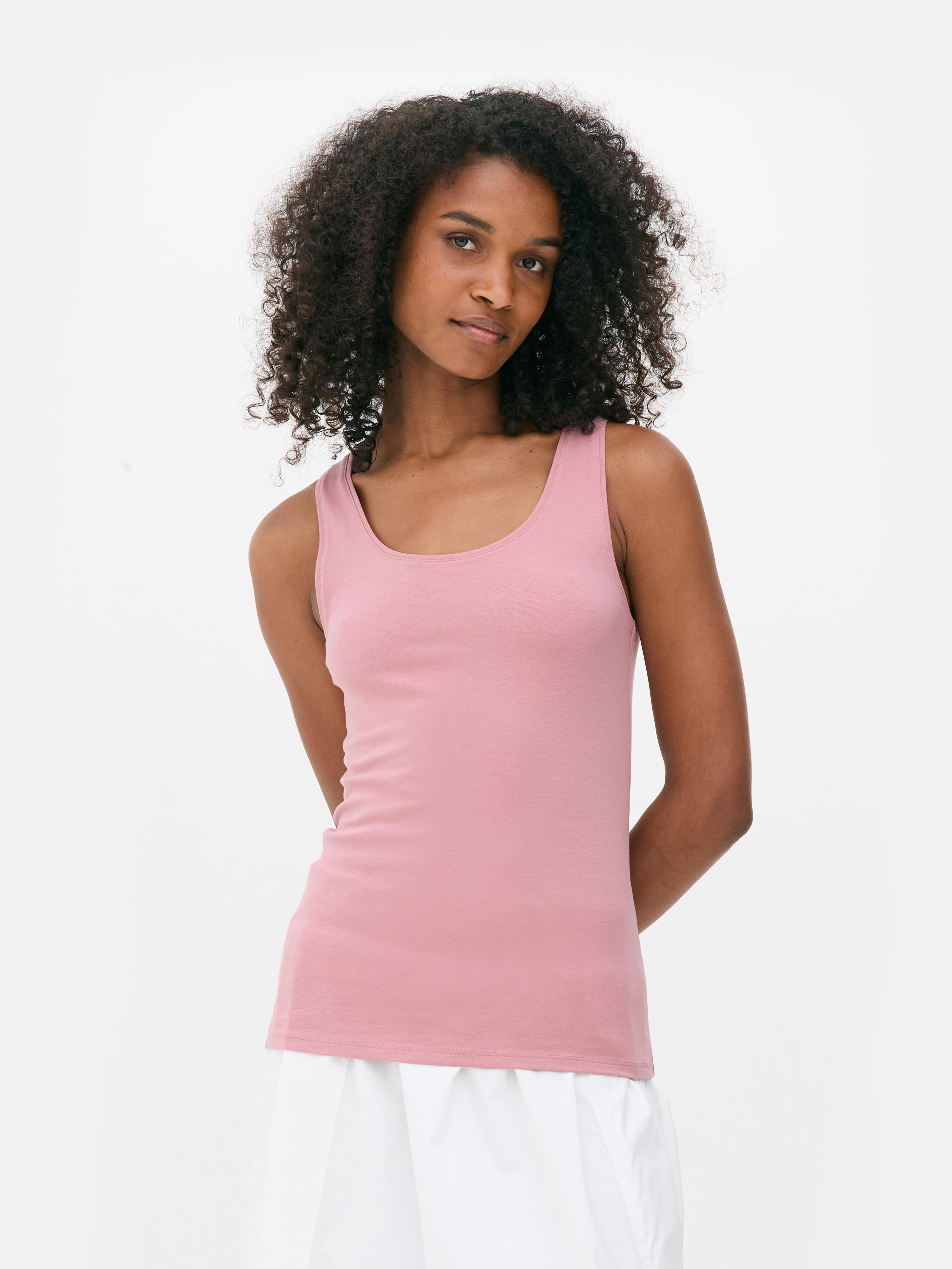 Canotta elasticizzata con scollo rotondo