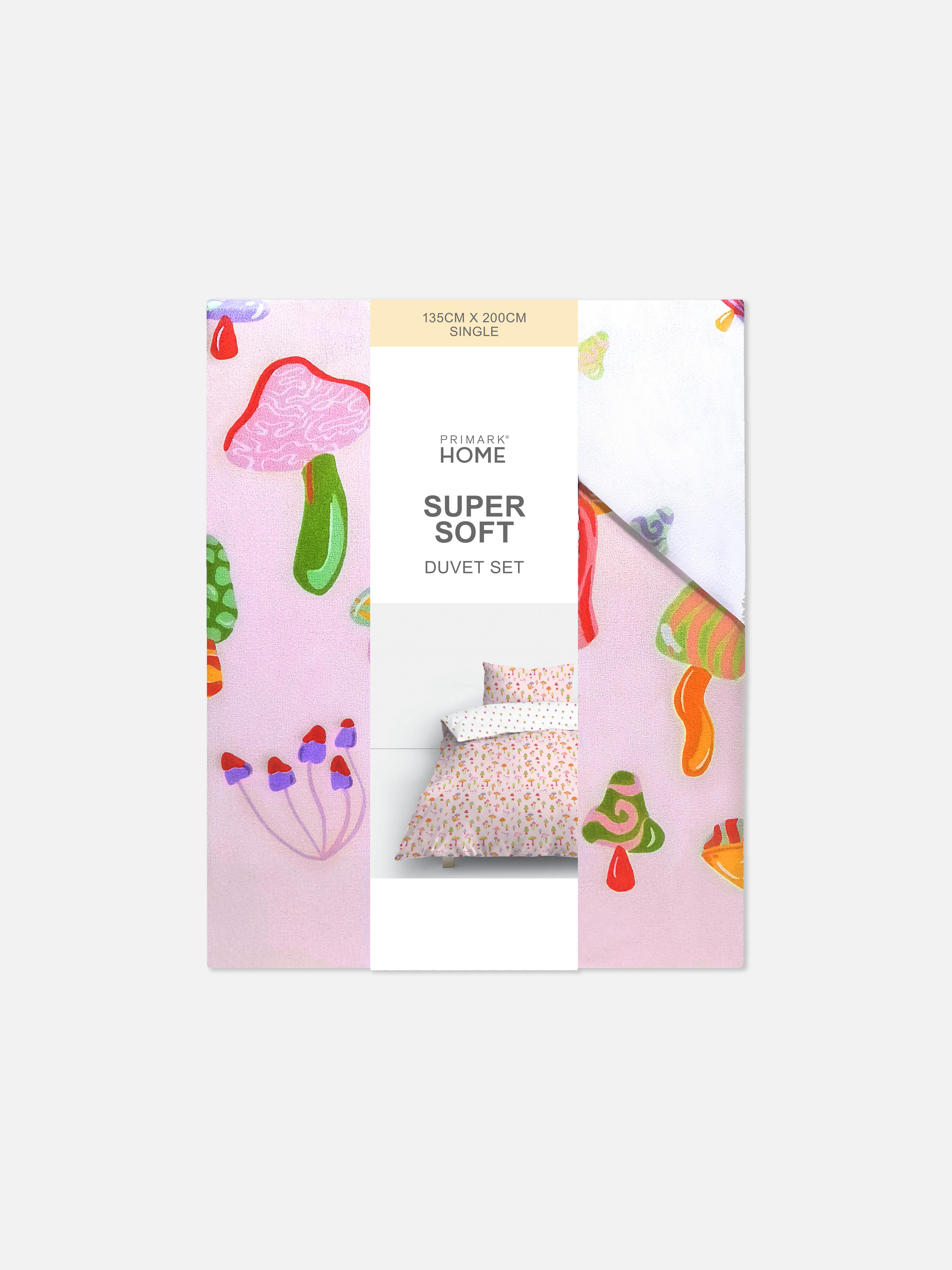 Mushroom Single Duvet Cover Set