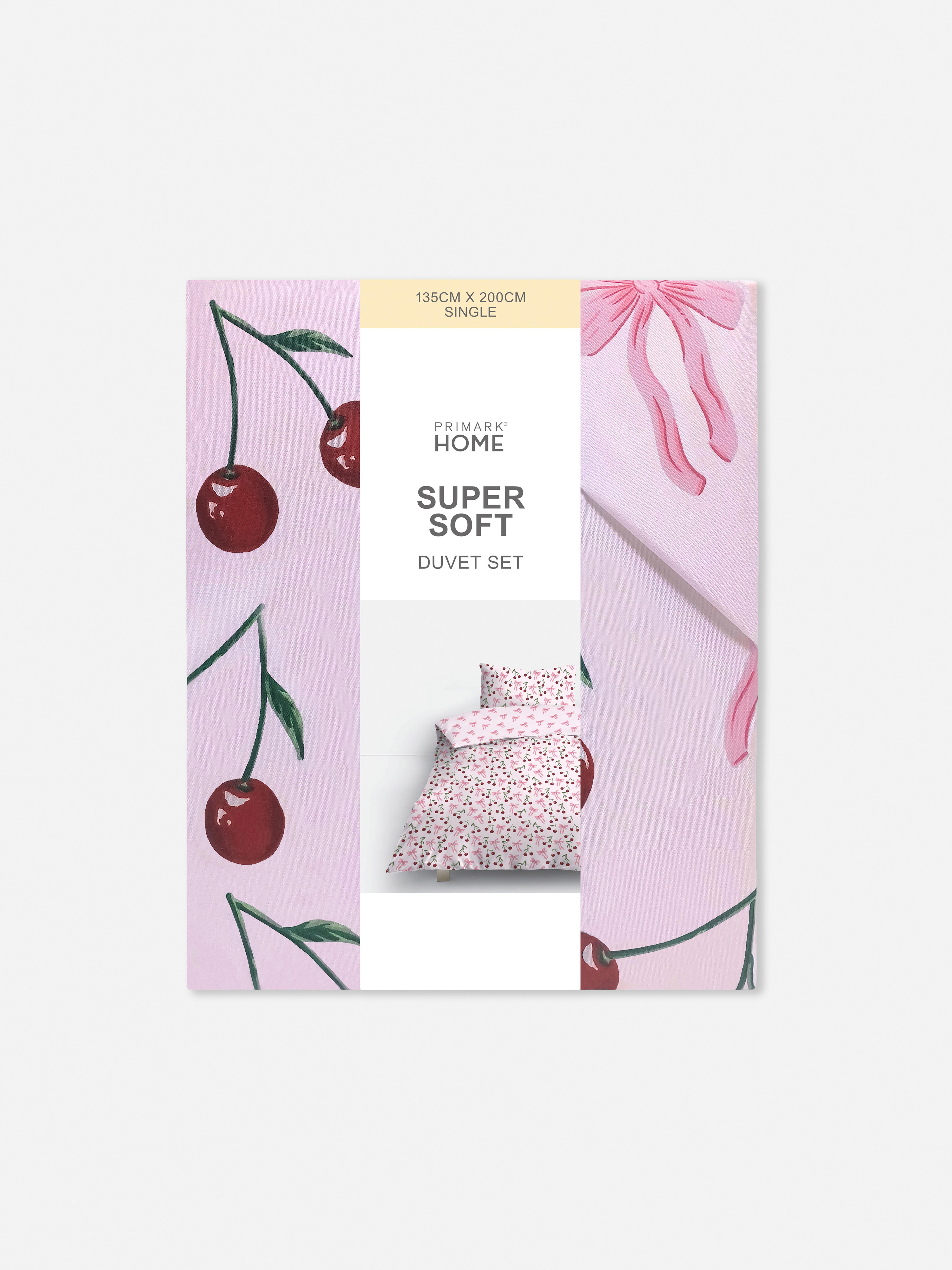 Cherry And Bow Single Duvet Cover Set