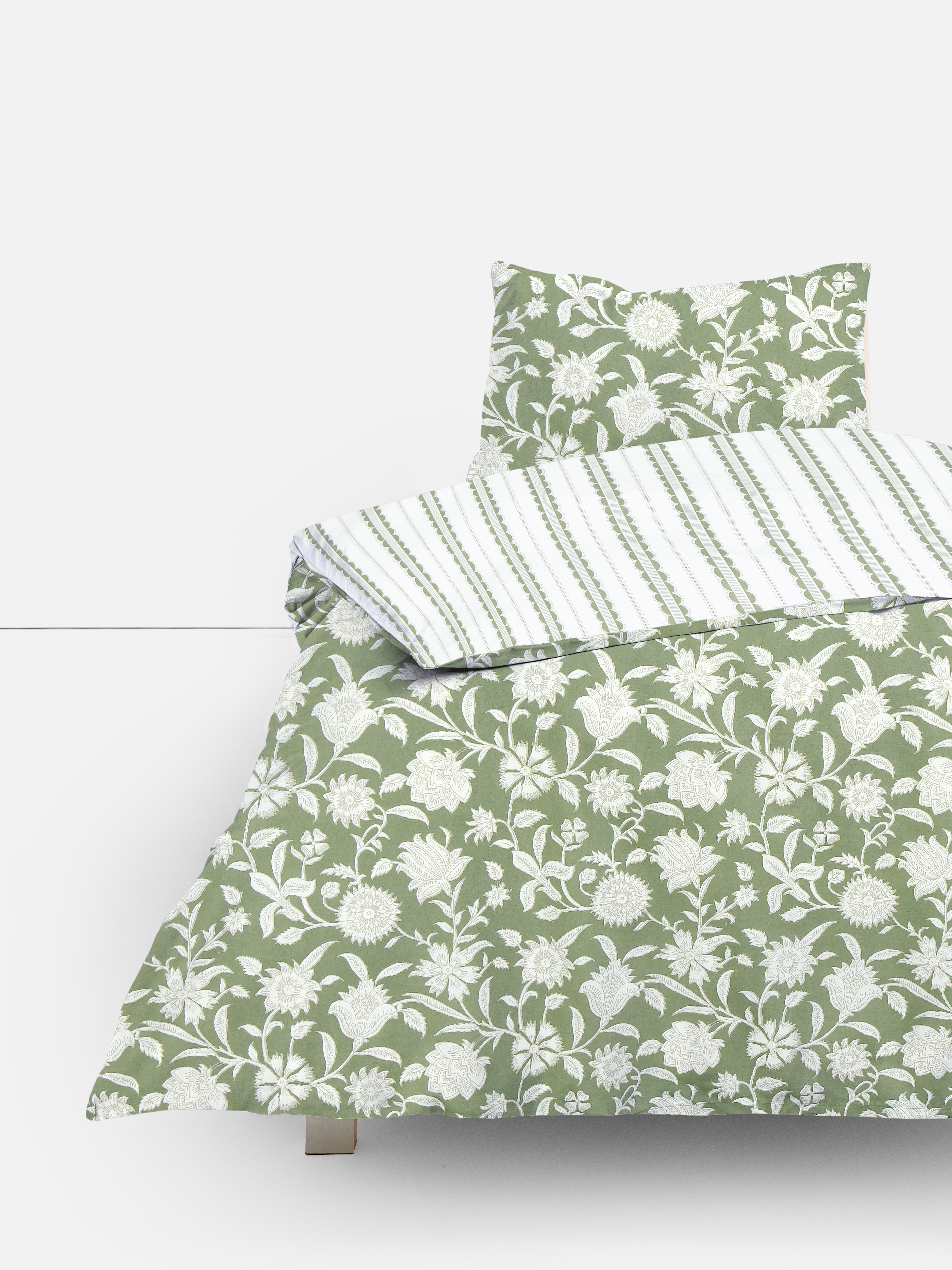 Funda nórdica reversible floral para cama individual