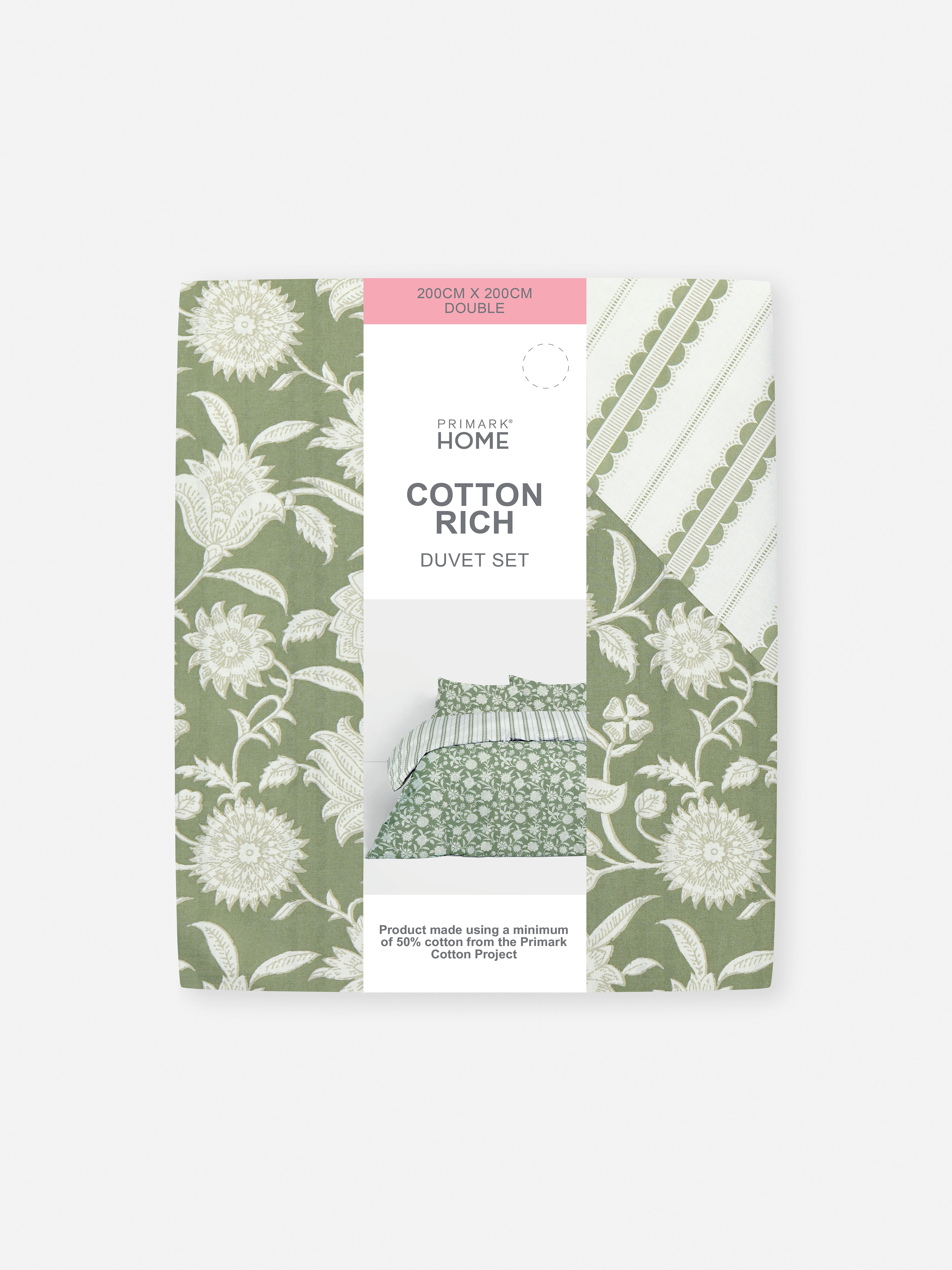 Reversible Floral Double Duvet Cover Set