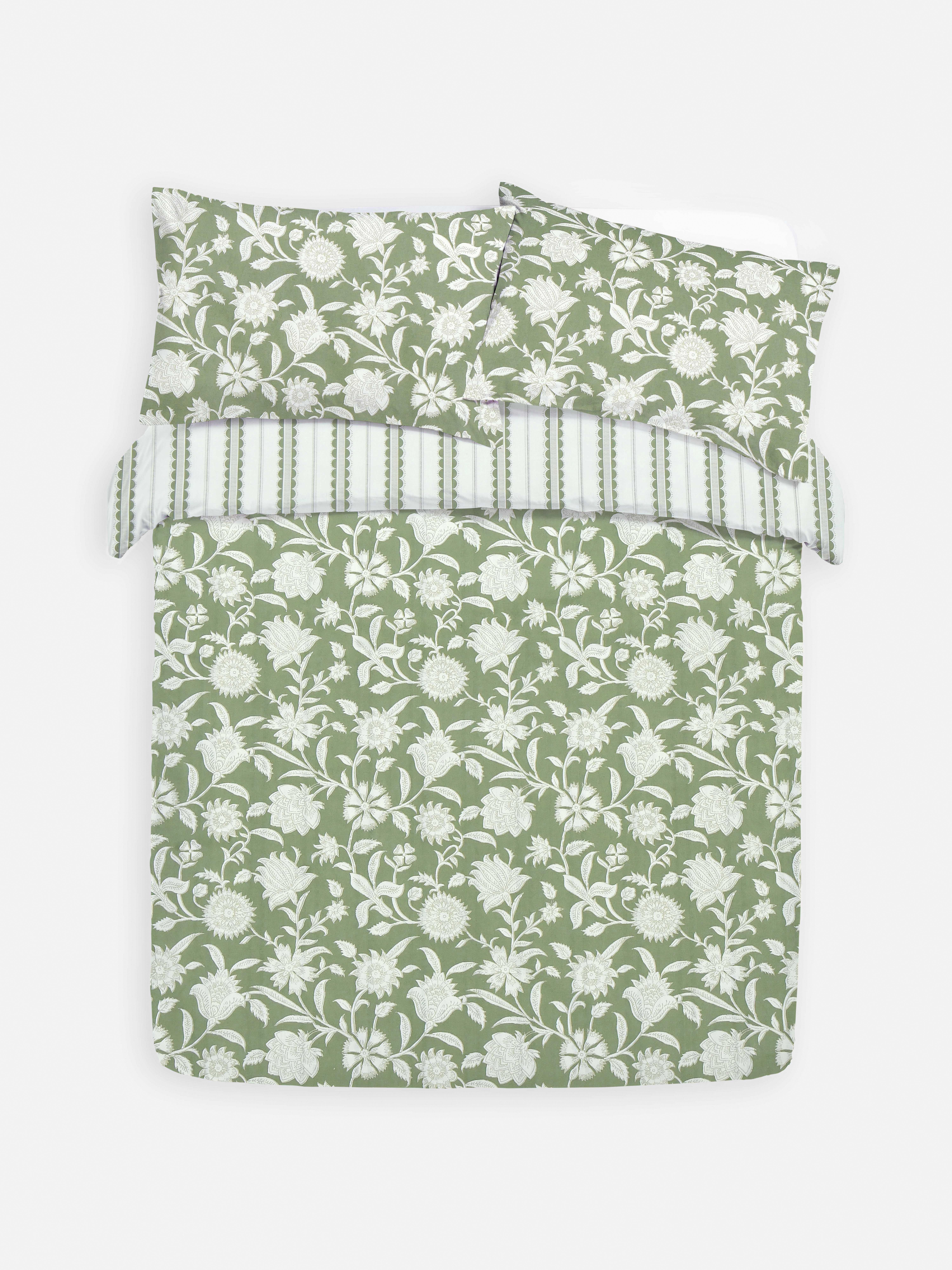Conjunto capa edredão tamanho King floral reversível