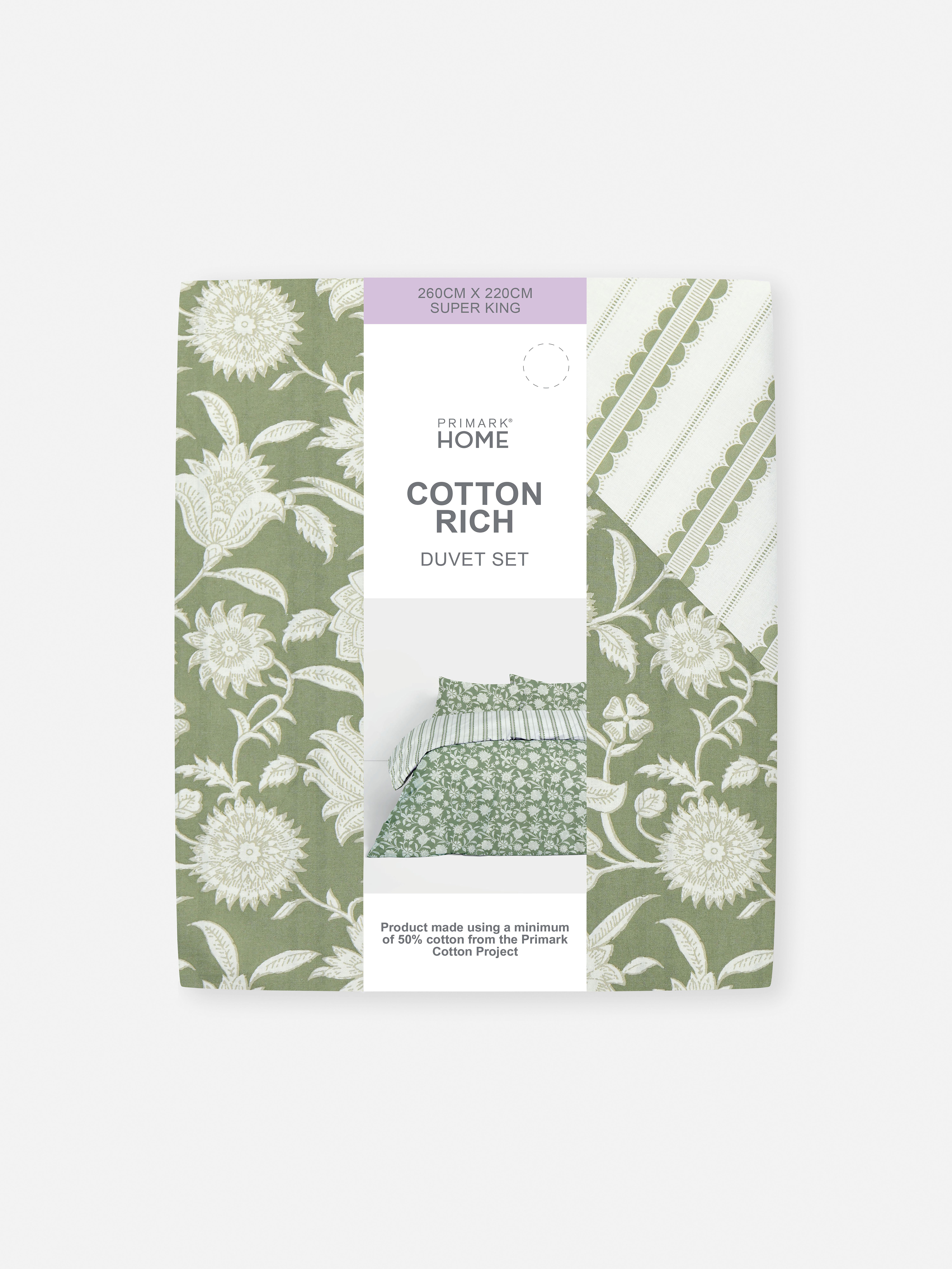 Reversible Floral Super King Duvet Cover Set