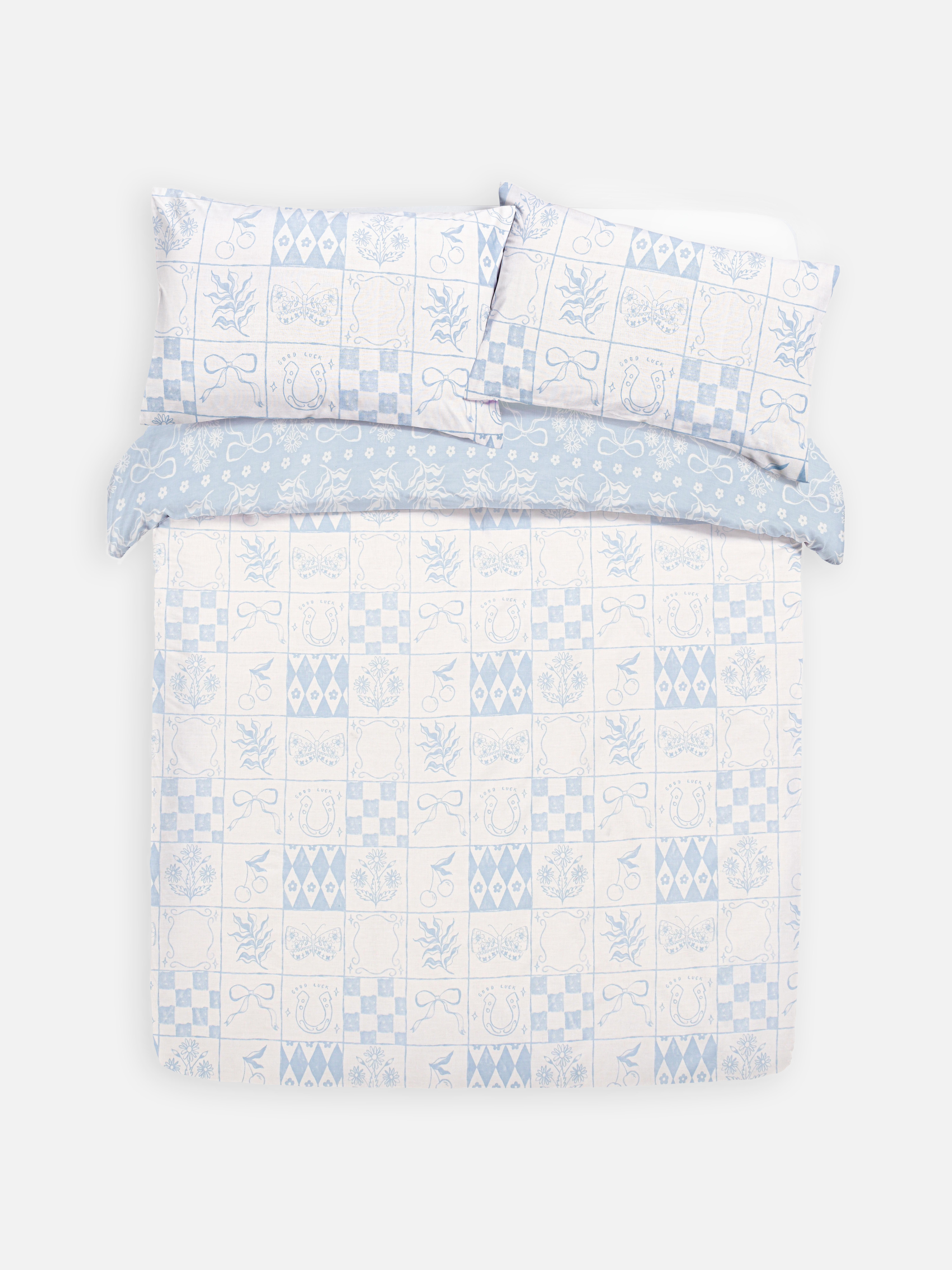 Reversible Rodeo Tile King Duvet Cover Set