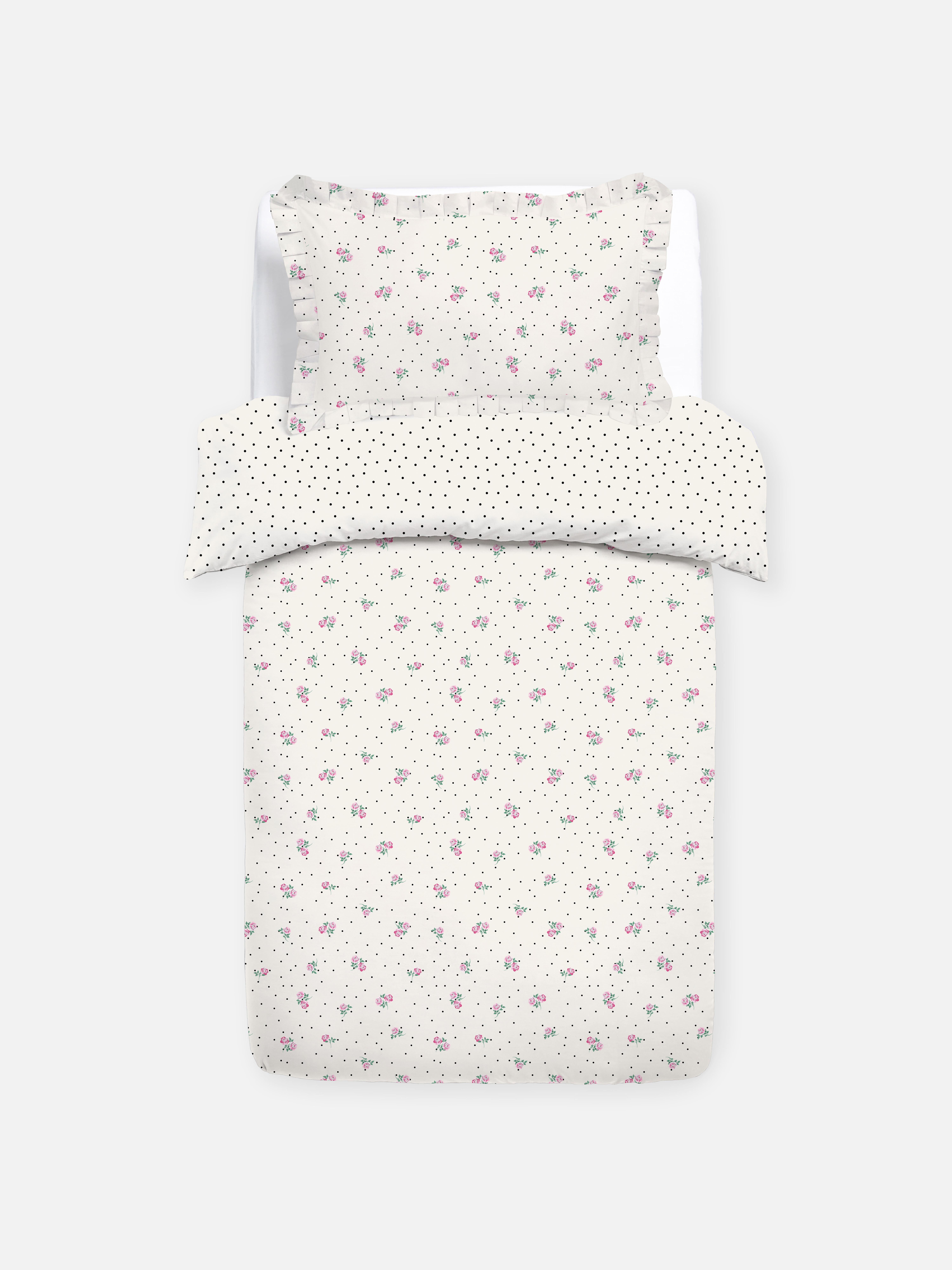 Funda nórdica con flores rosas para cama individual