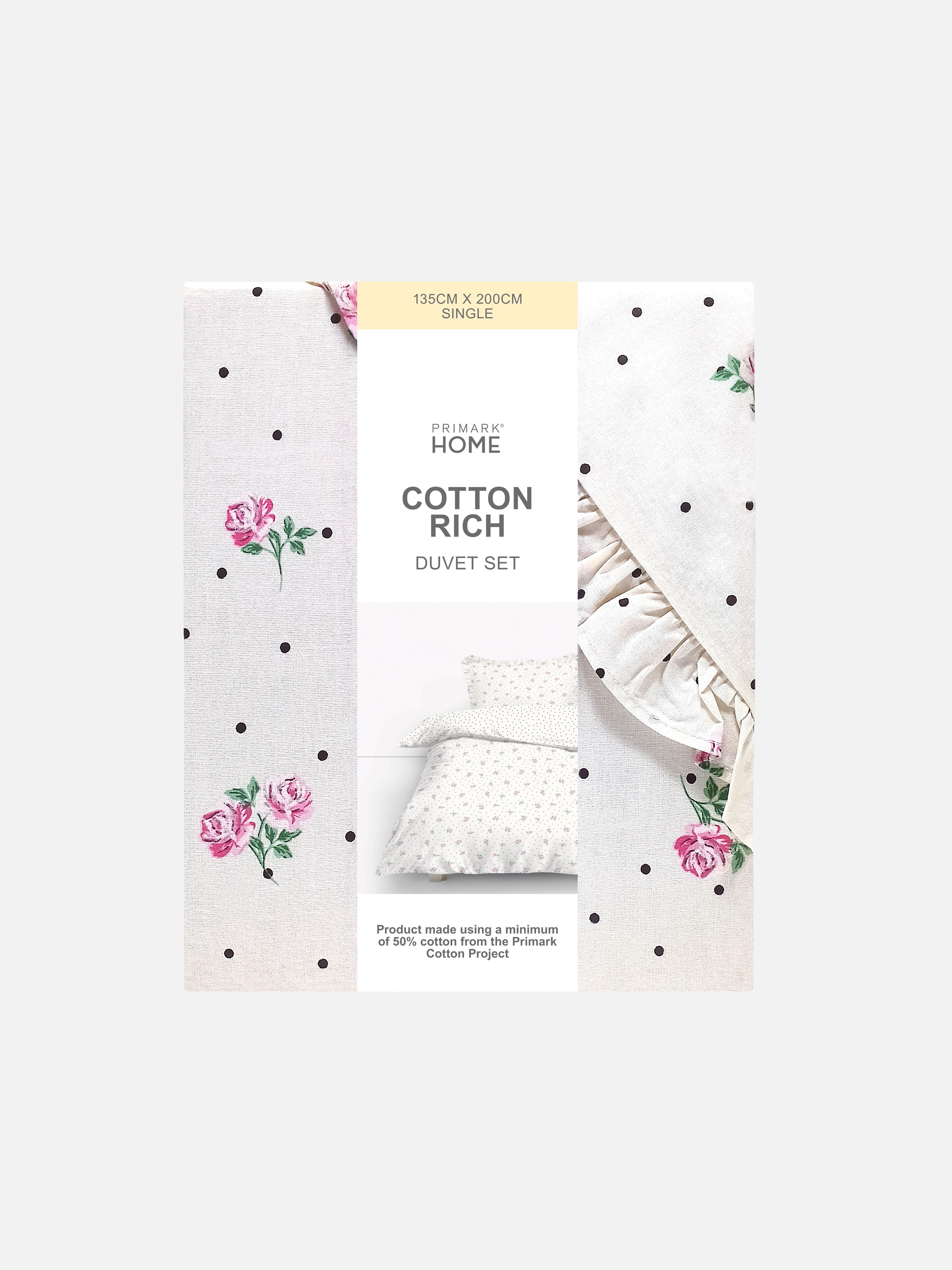 Funda nórdica con flores rosas para cama individual