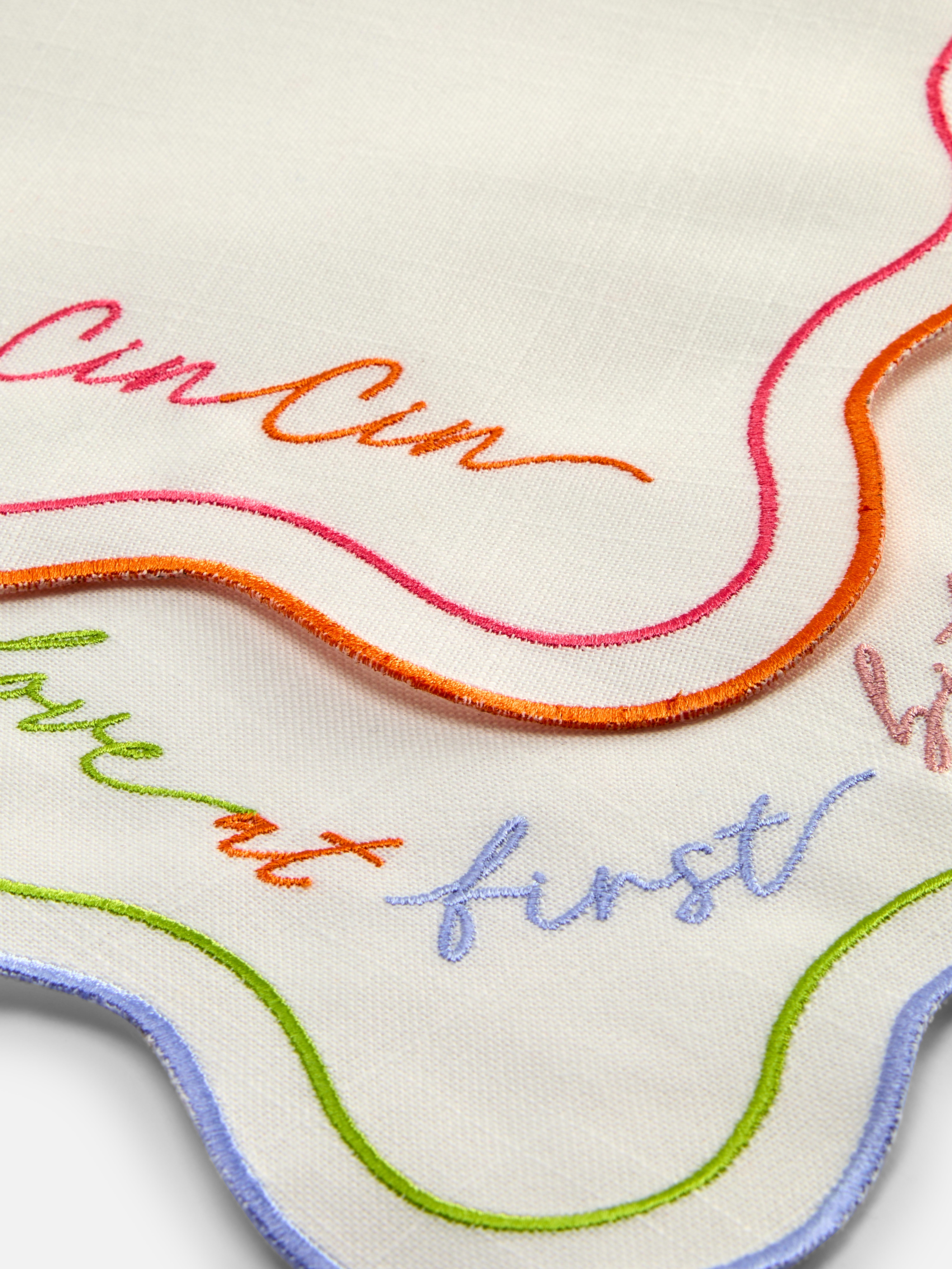 Placemats met geschulpte rand, set van 2