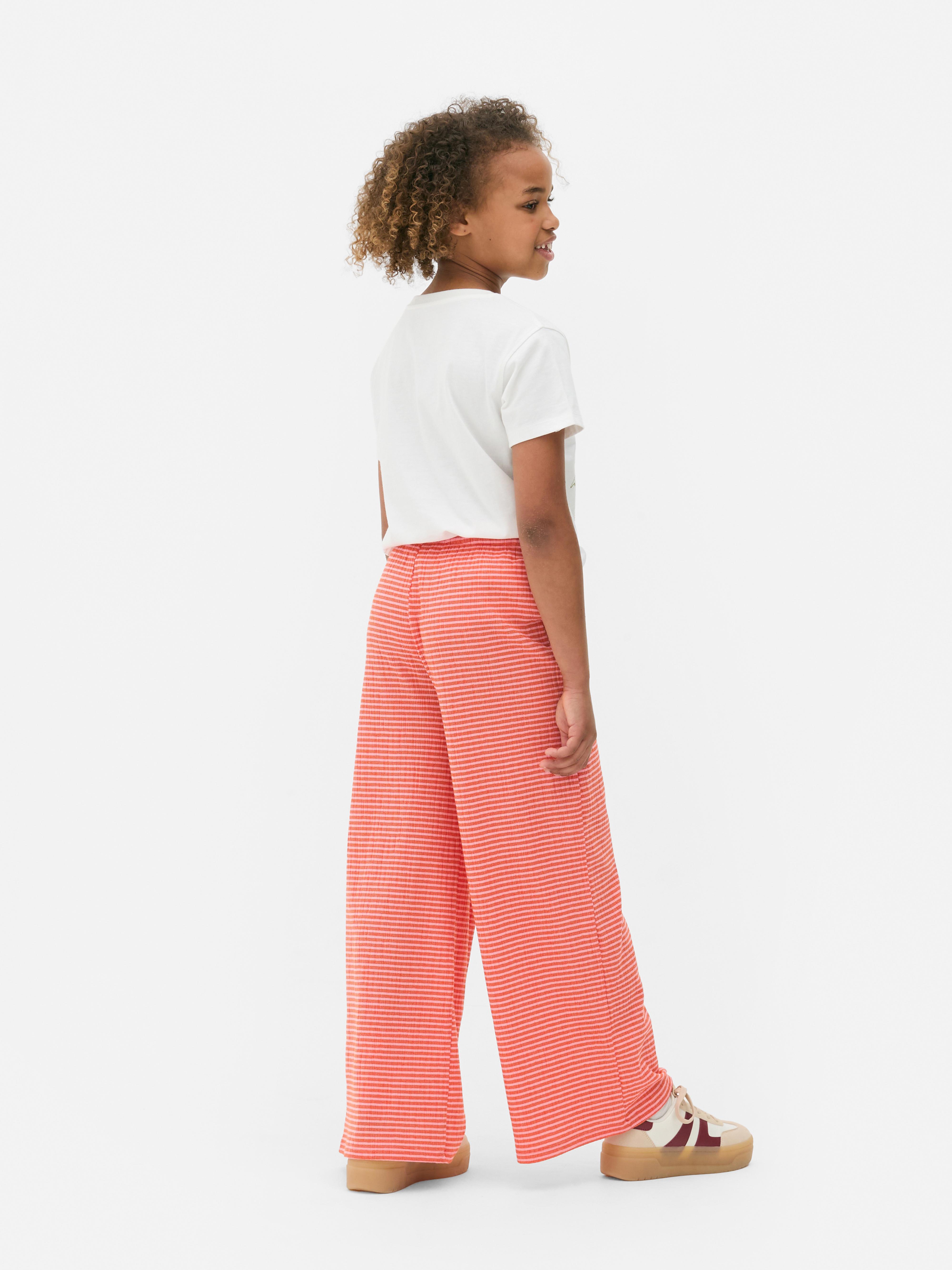 Pantalones a rayas con cordón de ajuste