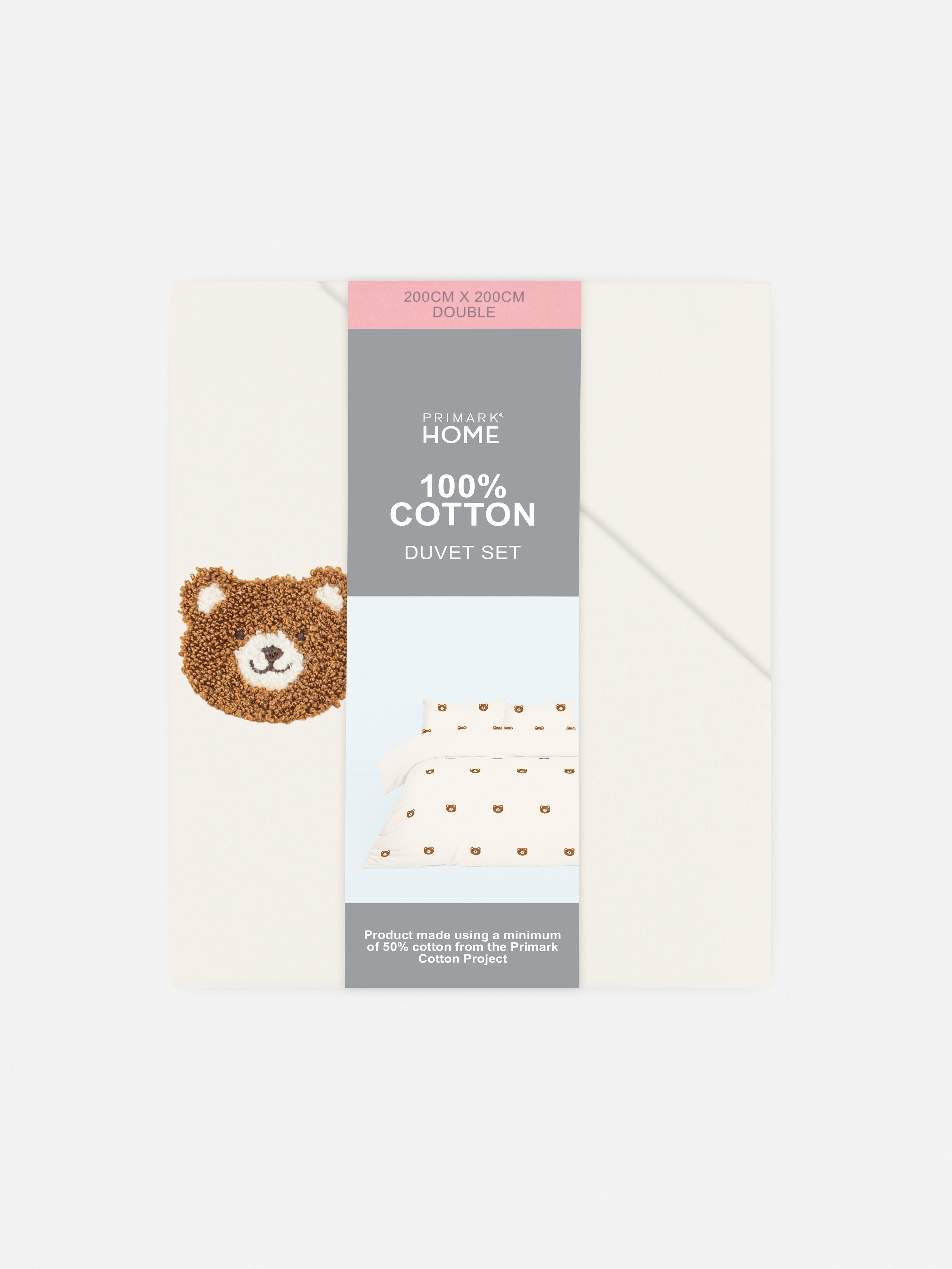 Set de funda nórdica doble con ositos en relieve