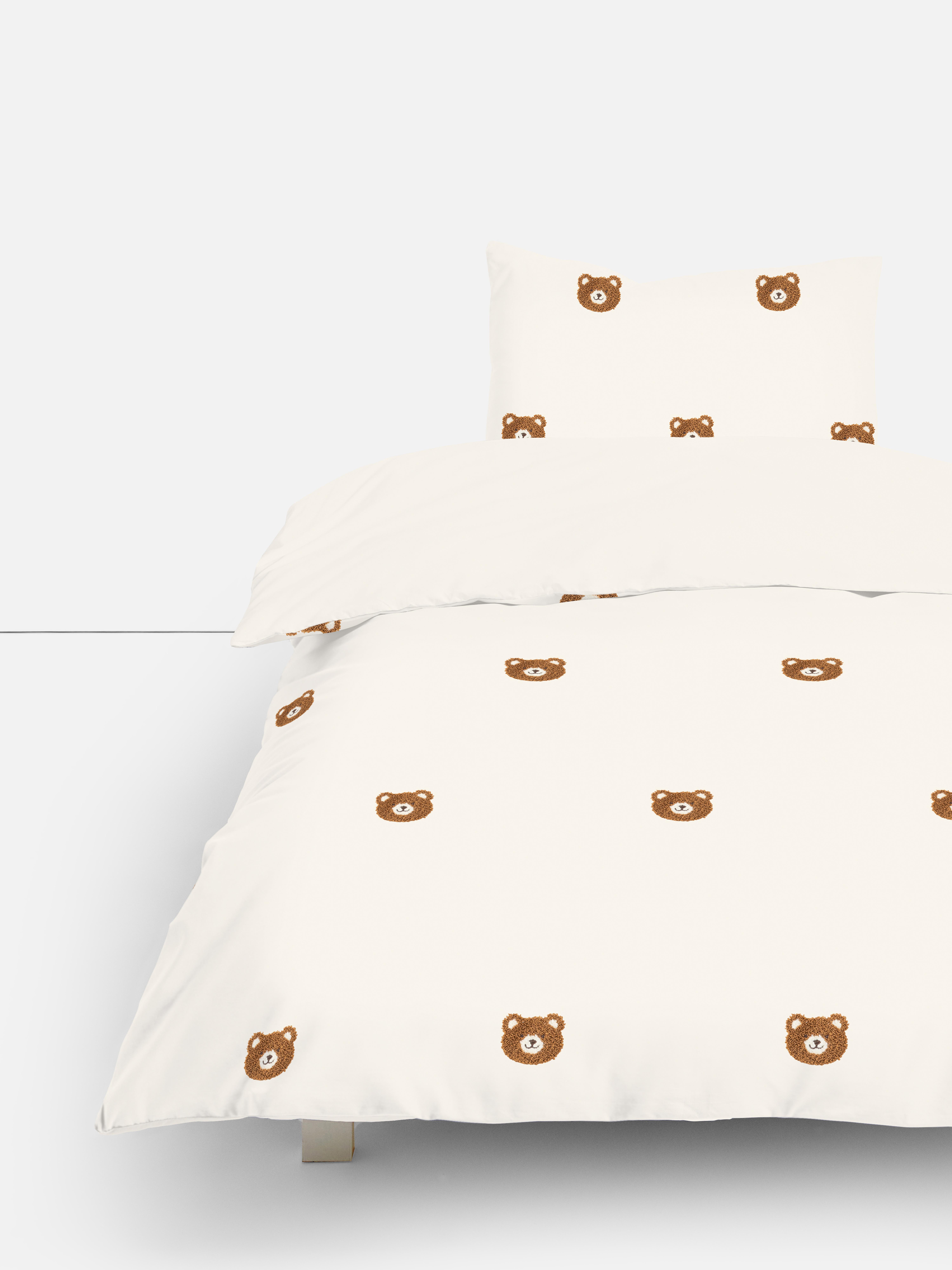 Bettwäscheset mit getufteten Teddybären, Einzelbett