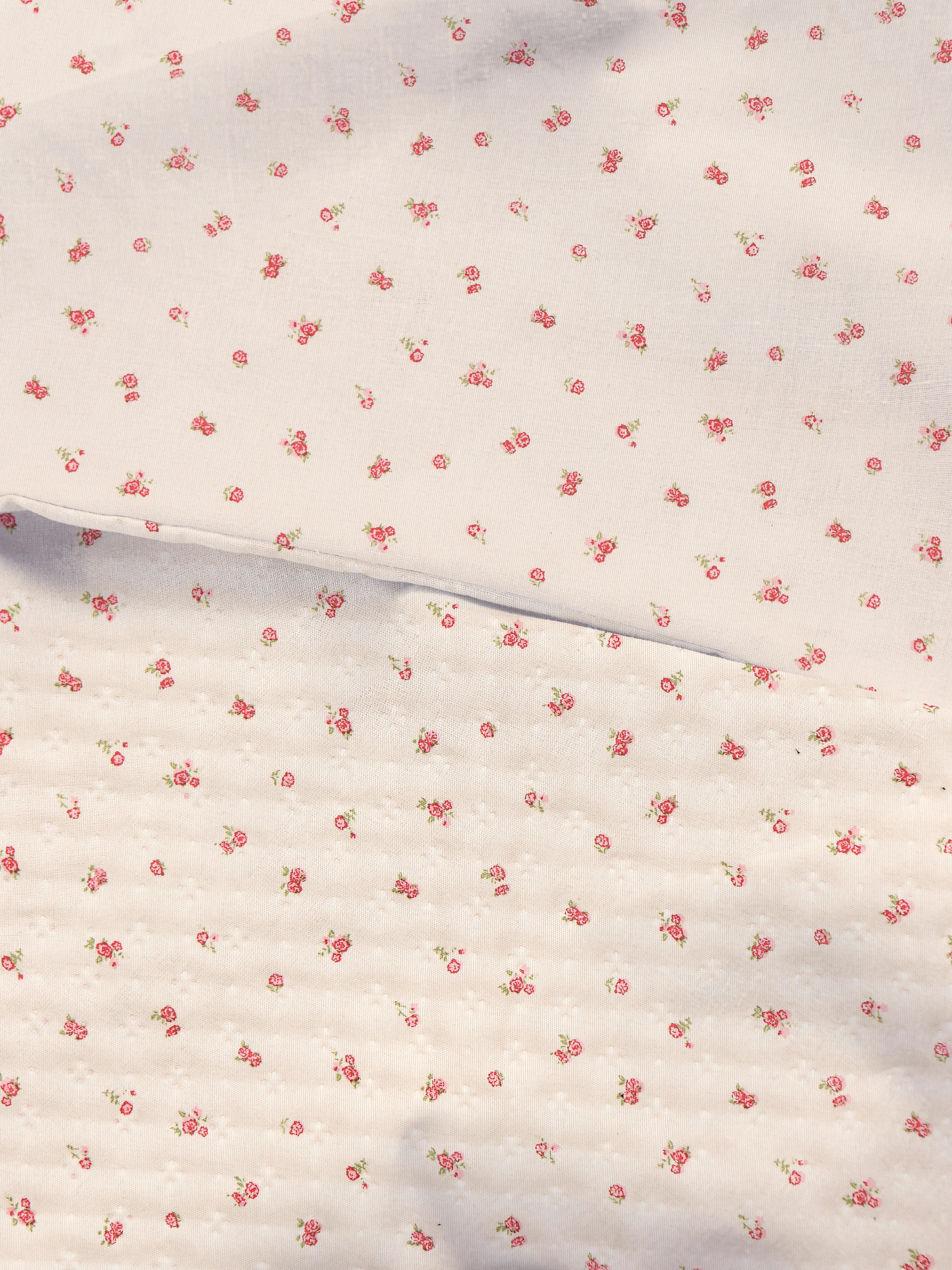 Set de funda nórdica individual con florecitas rosas
