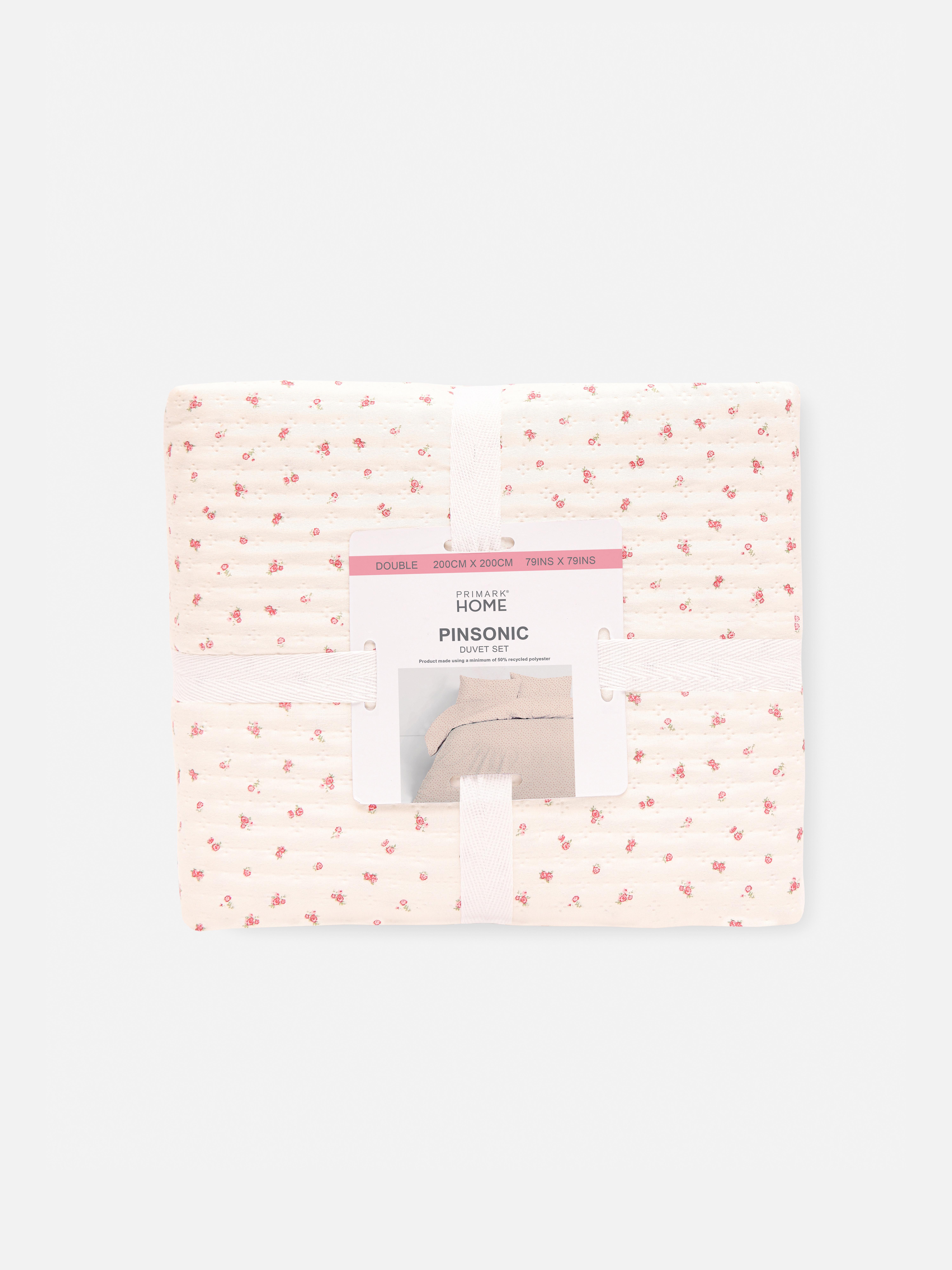 Set de funda nórdica doble con florecitas rosas