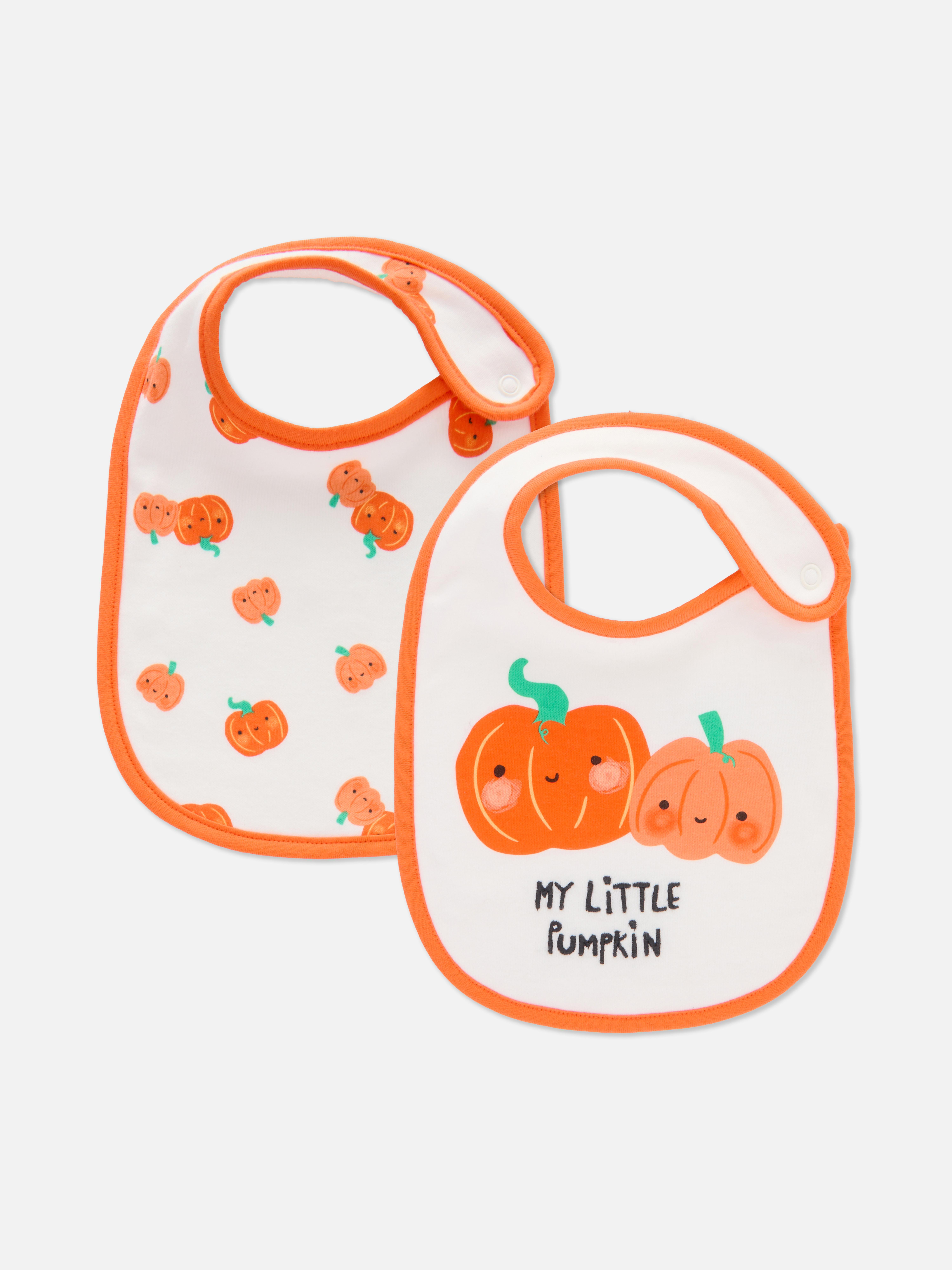 Slabbetjes Halloween-pompoen, set van 2