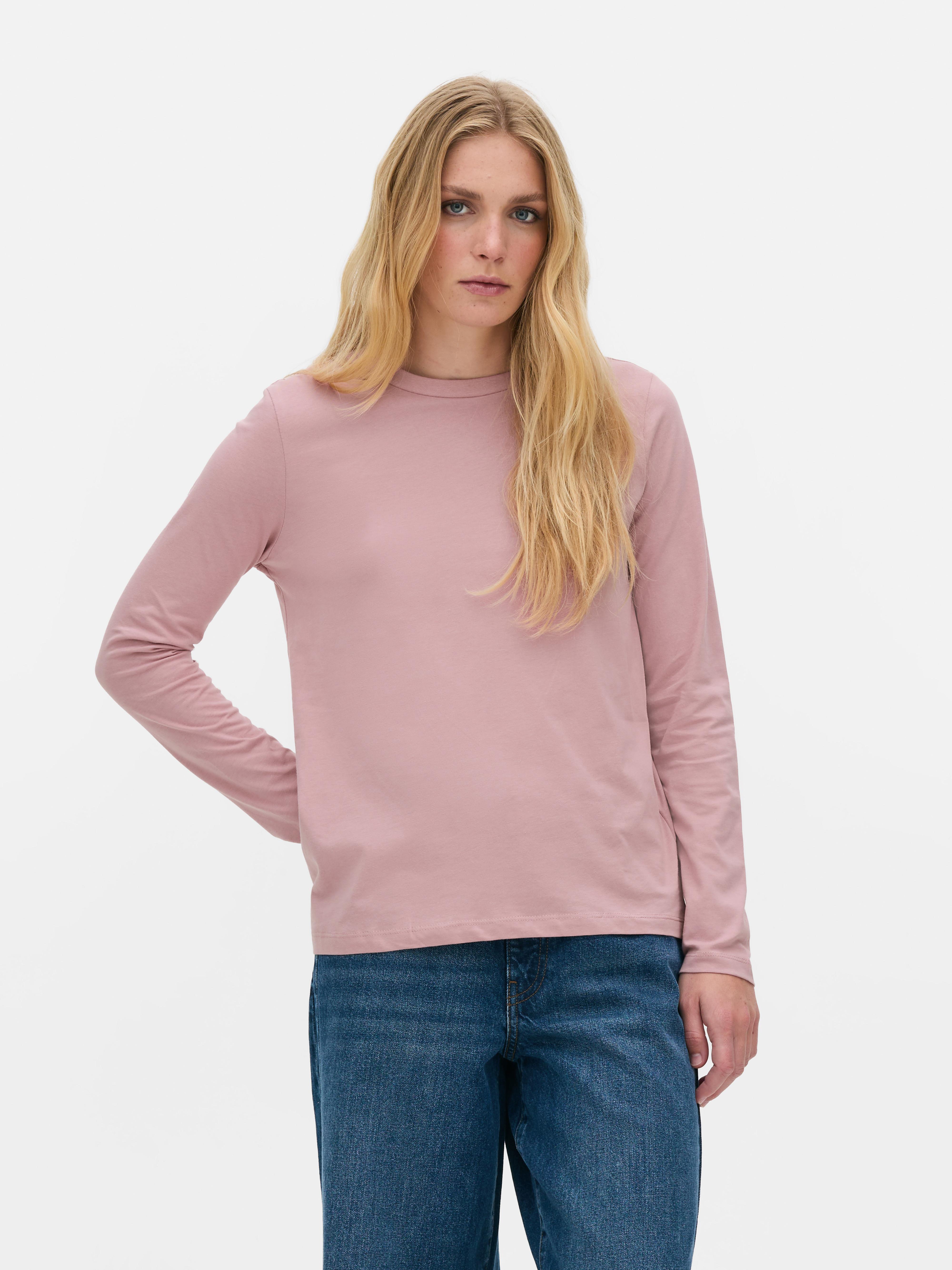 Basic katoenen T-shirt met ronde hals