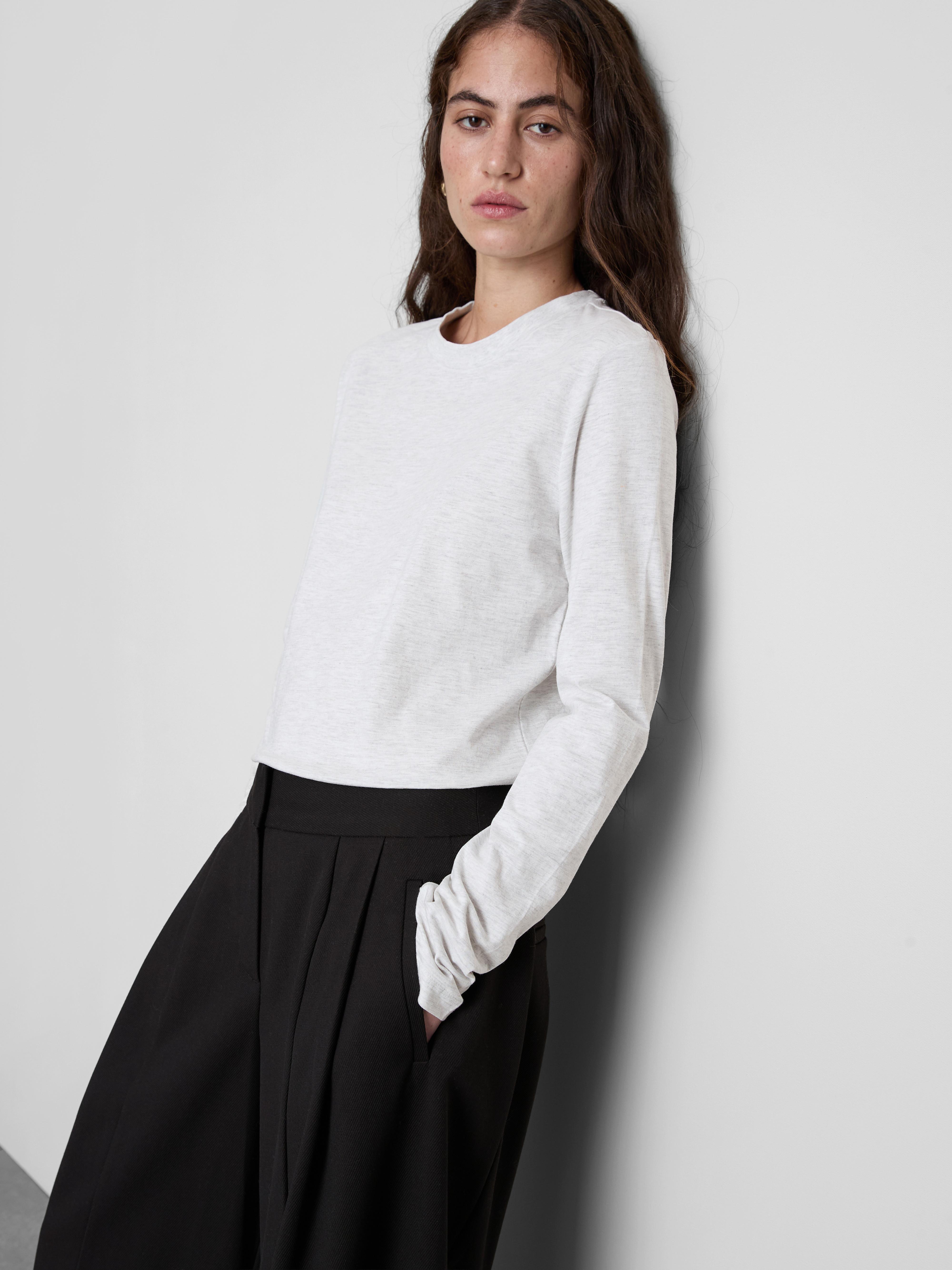 Essential Cotton Crew Neck Tee Grey Marl