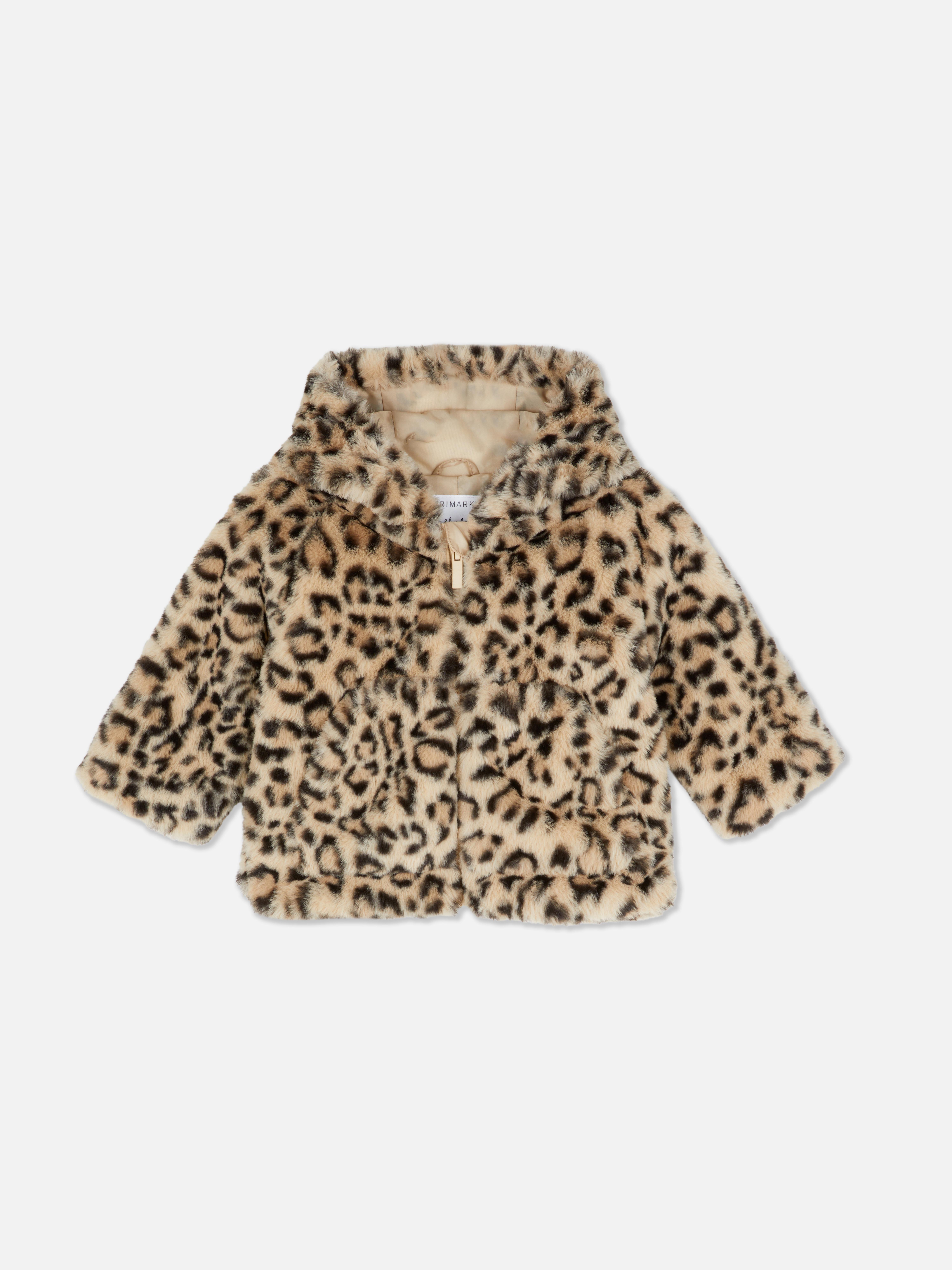 0–36 mois | Veste en fausse fourrure à imprimé léopard