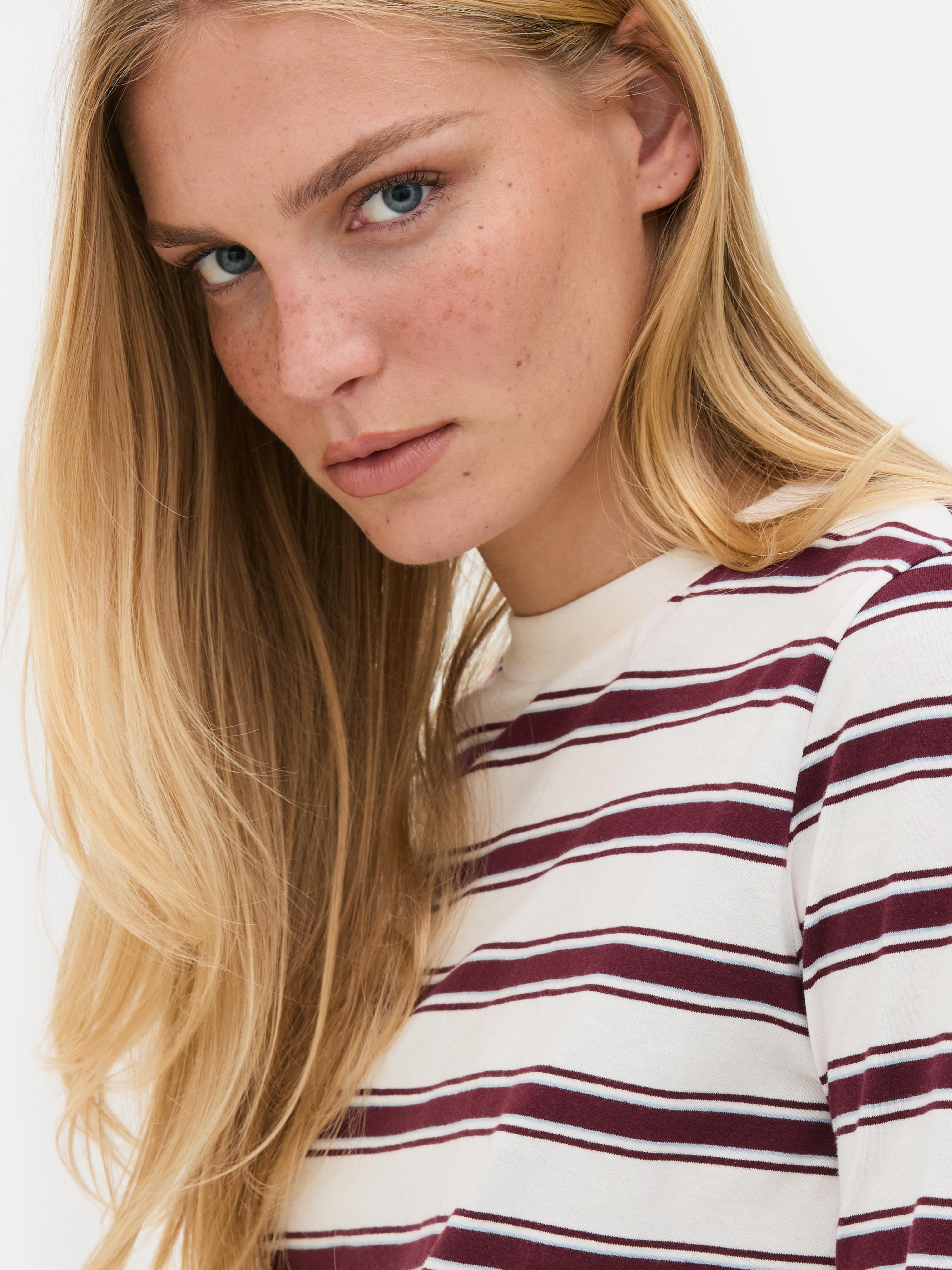 Striped Cotton Long Sleeve Top